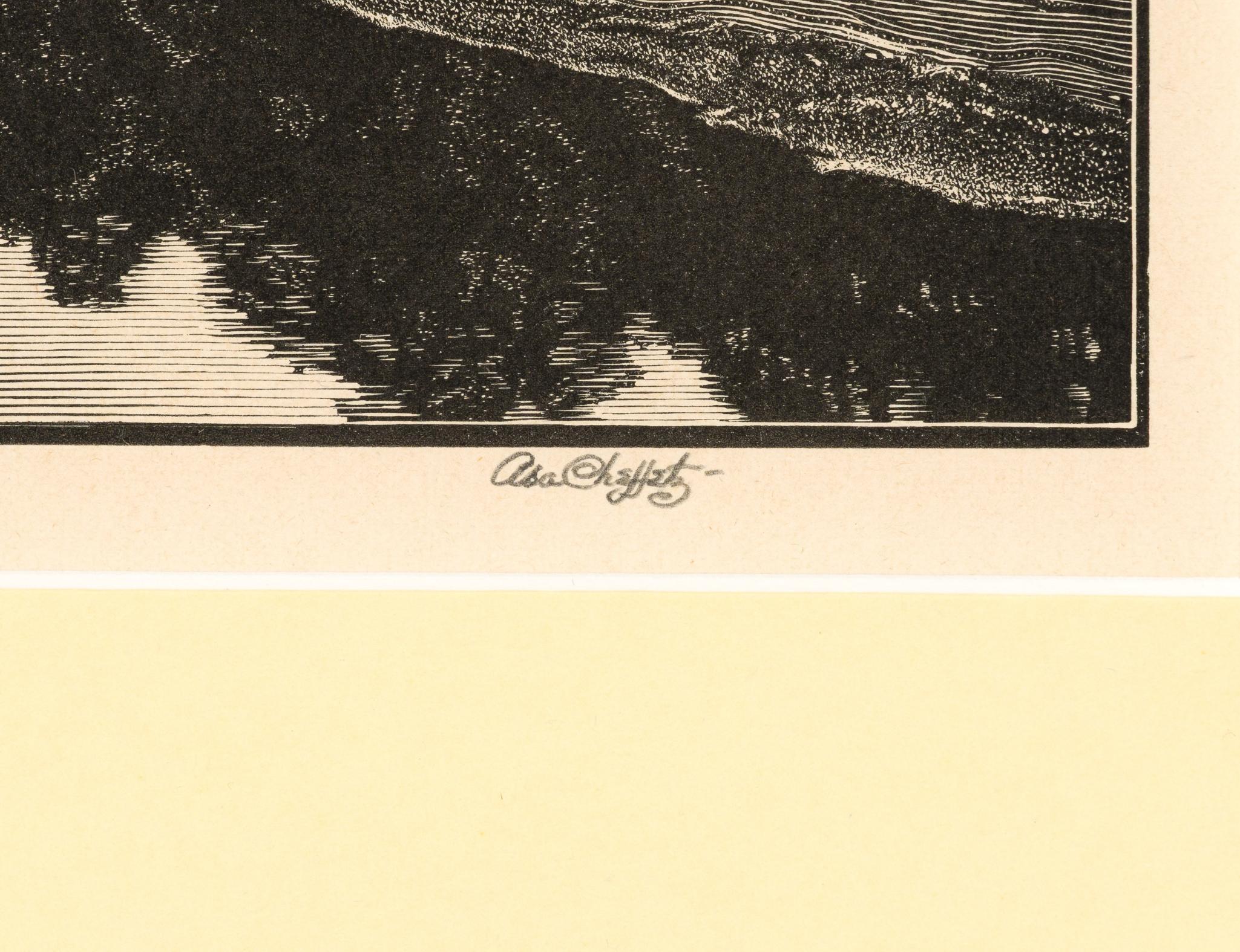 Asa Cheffetz "Along The Winooski" Signed Original Wood-Engraving