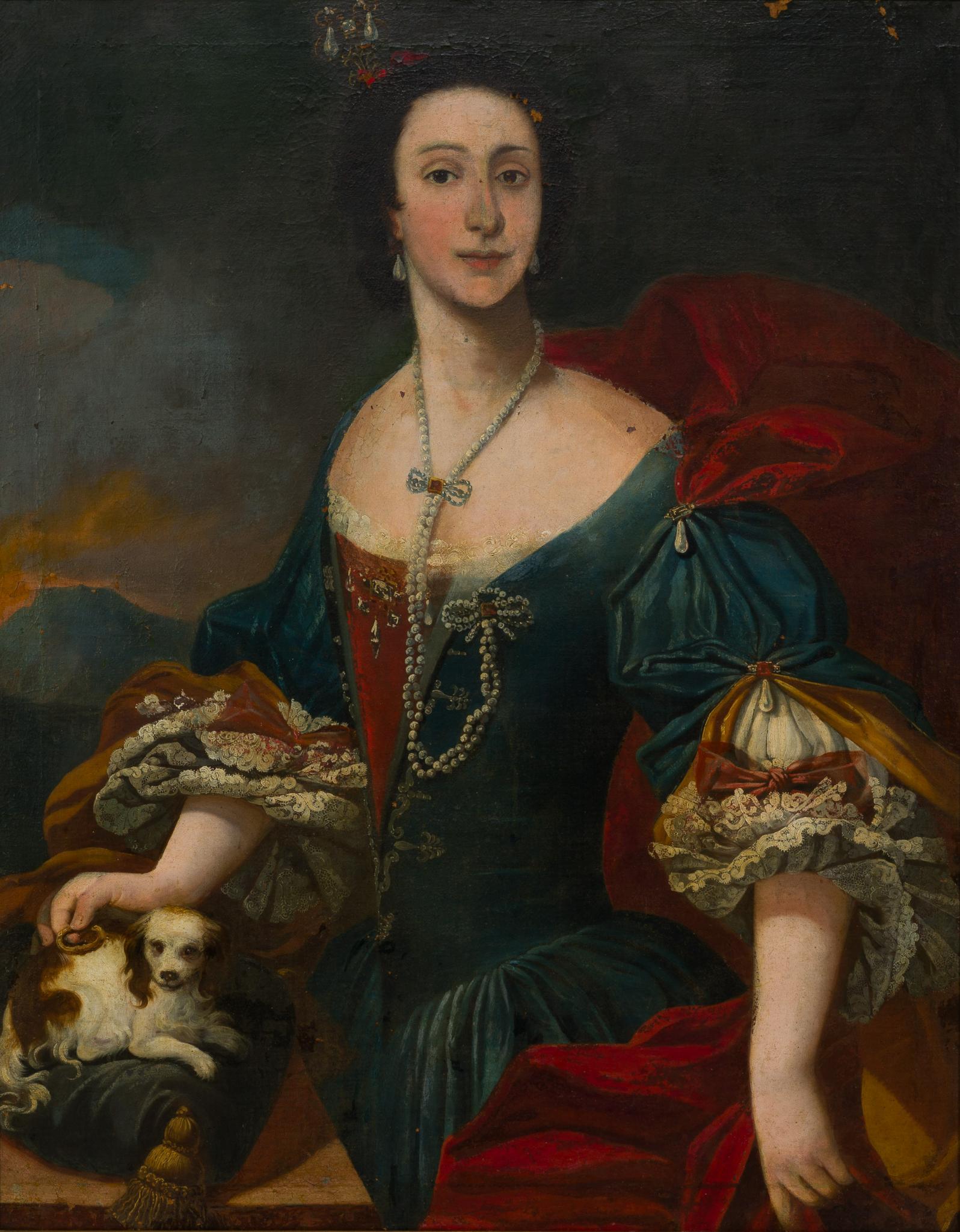 Antique Portrait Painting, Queen Anne of Great Britain