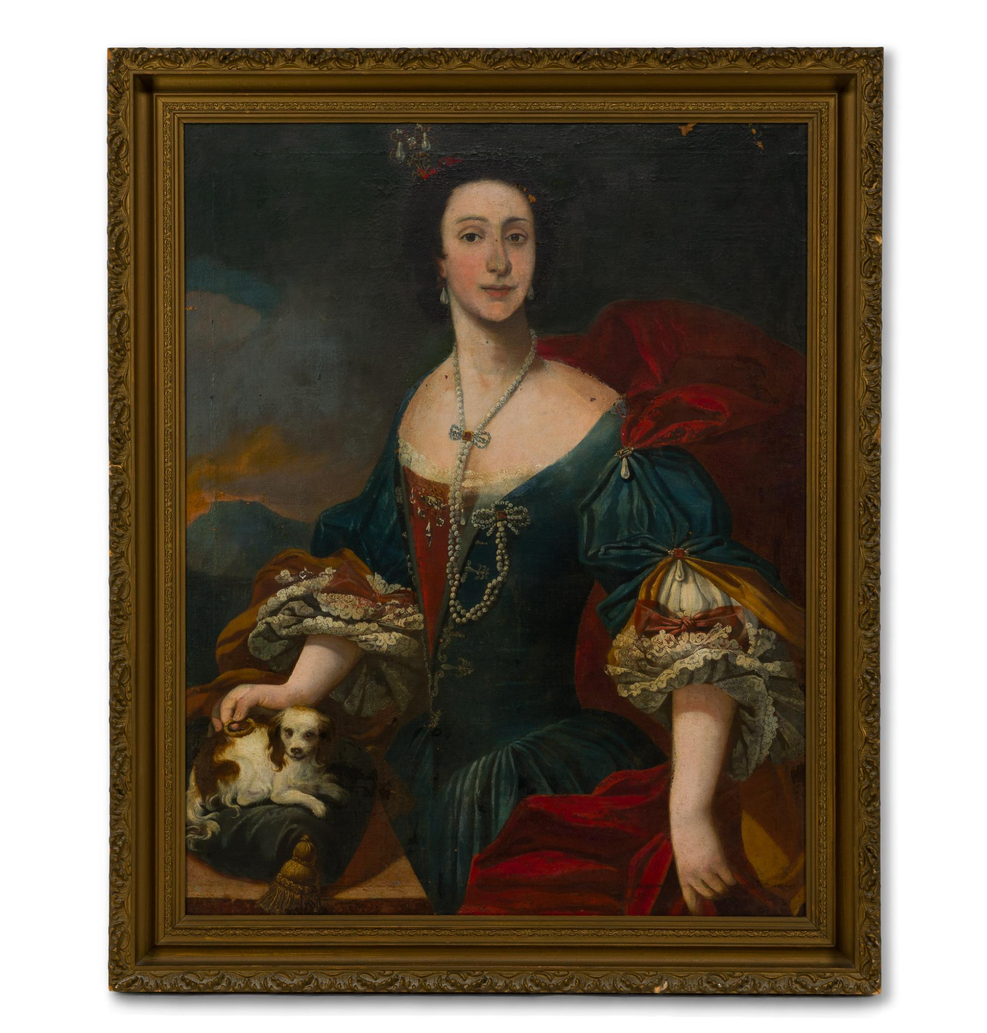 Antique Portrait Painting, Queen Anne of Great Britain