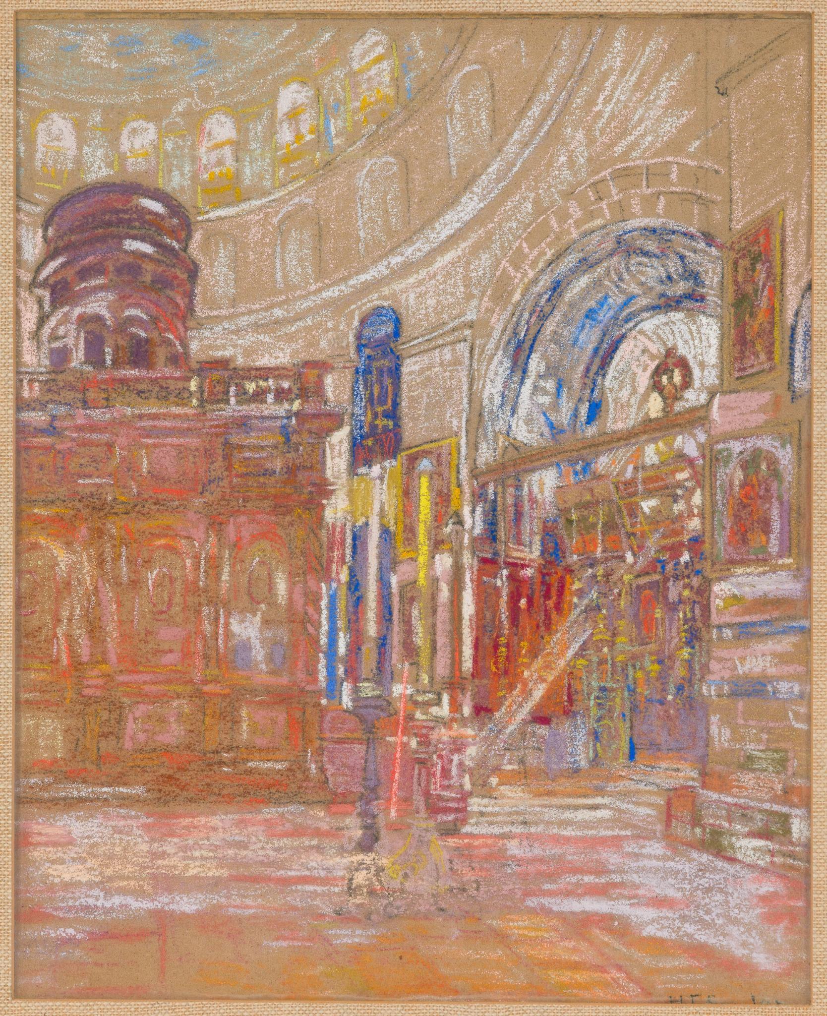 Henry Soulen (1888-1965) Chalk Church Scene