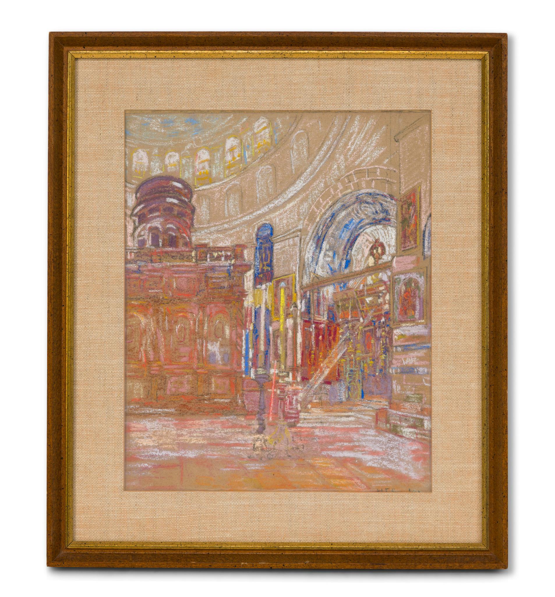 Henry Soulen (1888-1965) Chalk Church Scene