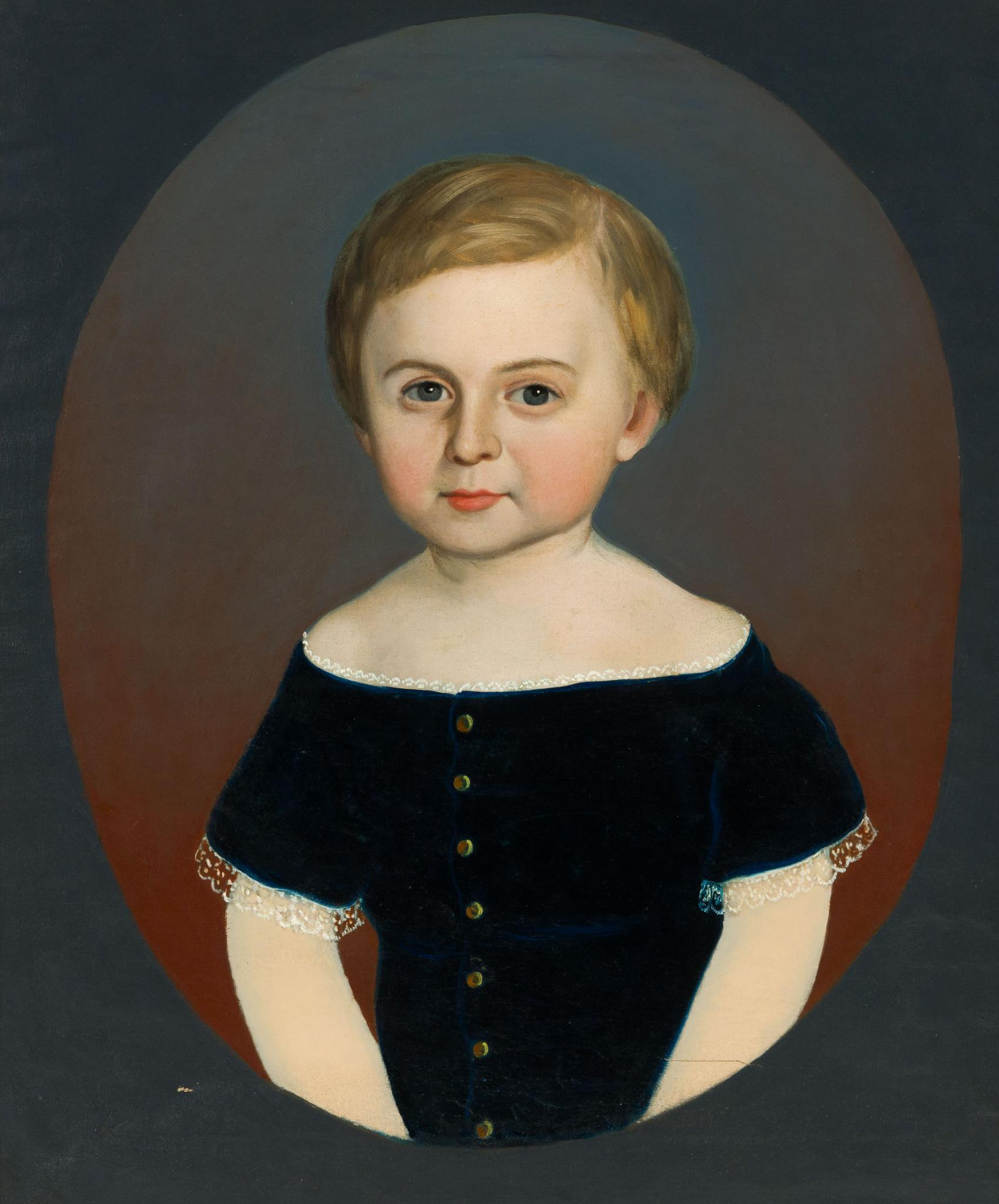 New York American School 19th C Oil on Canvas Portrait Painting