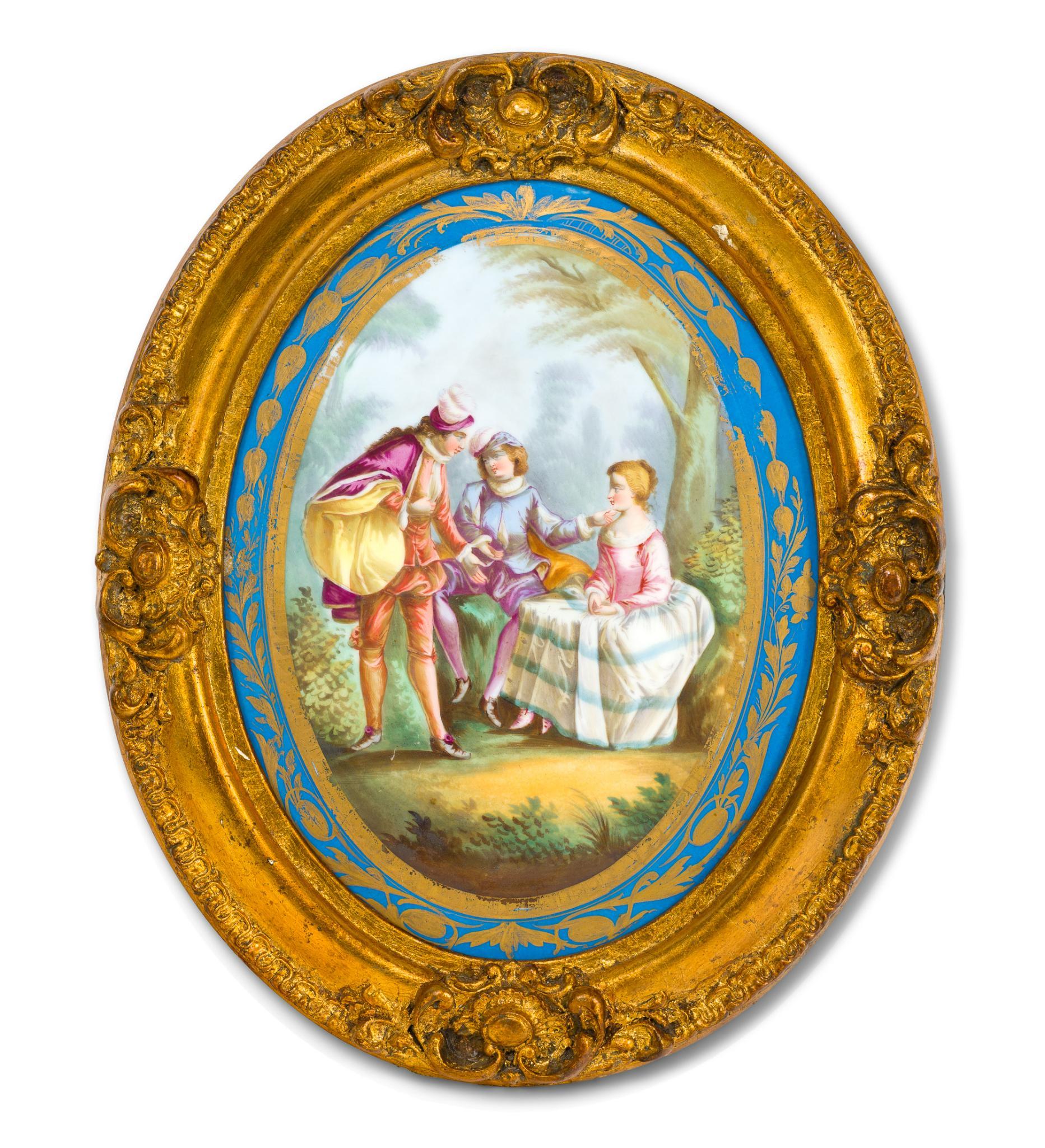 Antique Sevres Oval Porcelain Plaque