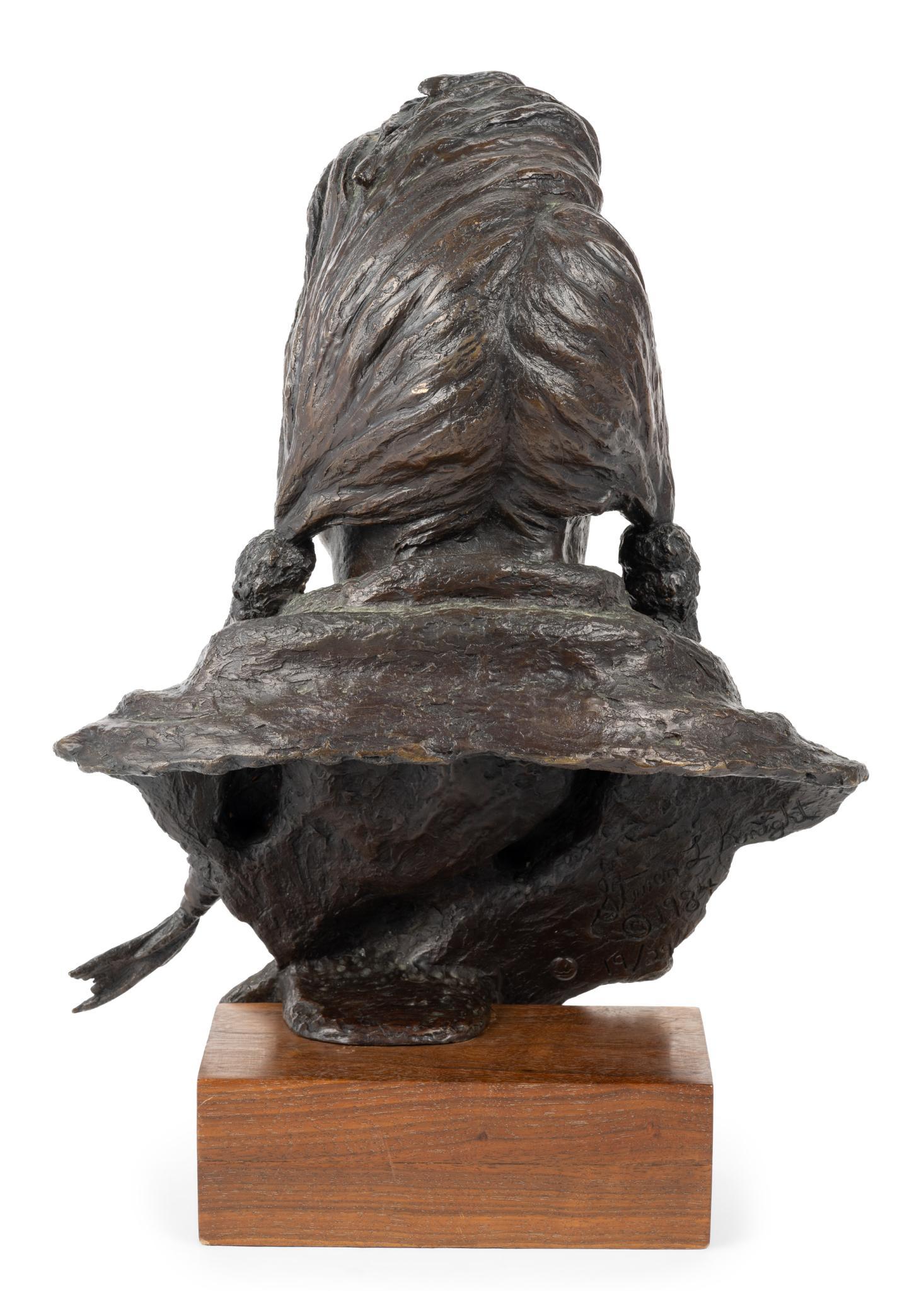 Steven L. Knight Bronze Native American Bust Sculpture