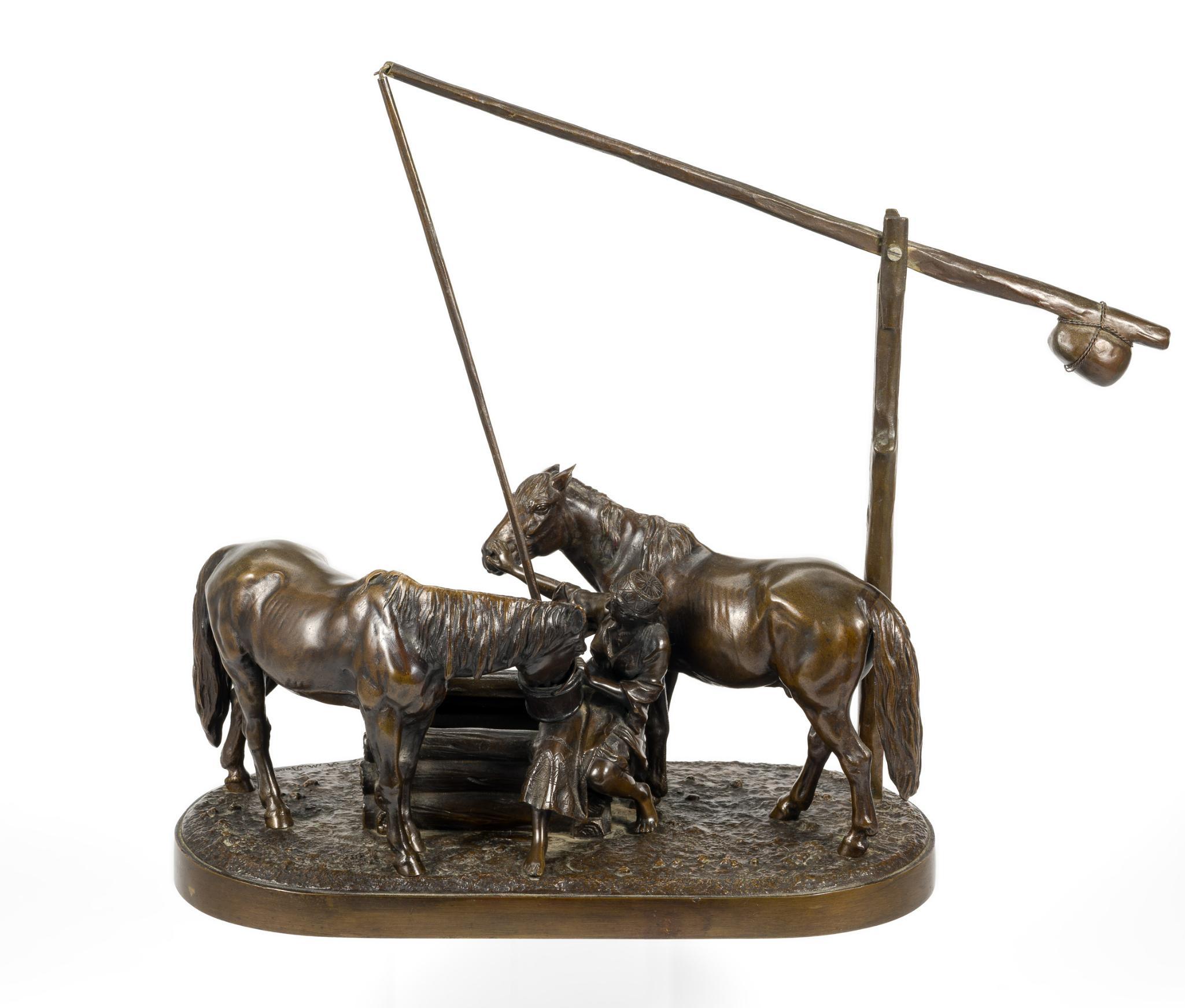 Albert Moritz Wolff Antique Bronze Watering Horses