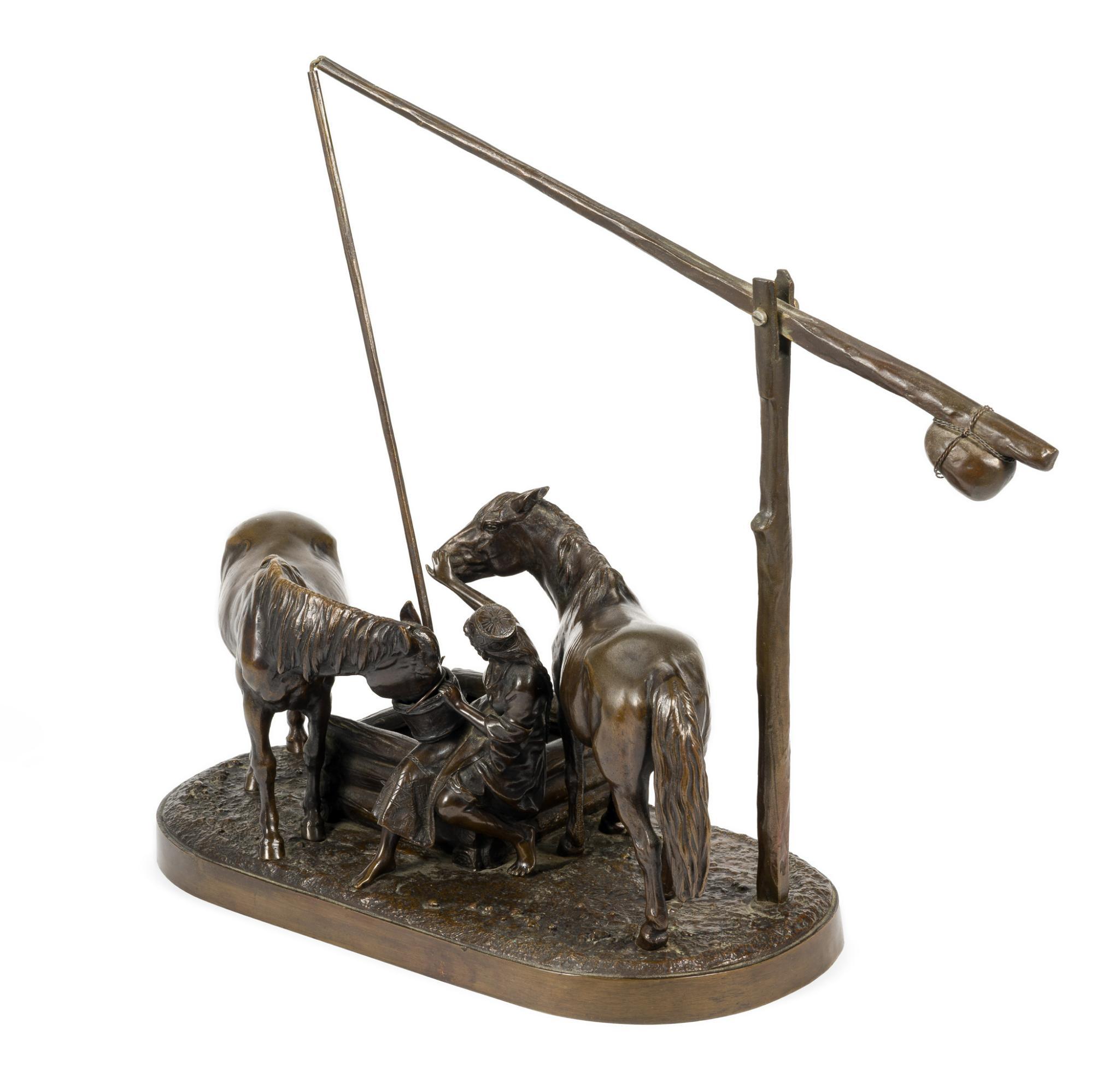 Albert Moritz Wolff Antique Bronze Watering Horses