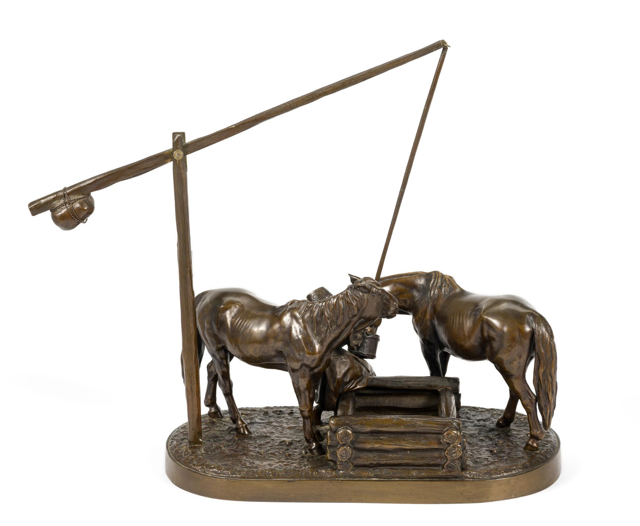 Albert Moritz Wolff Antique Bronze Watering Horses