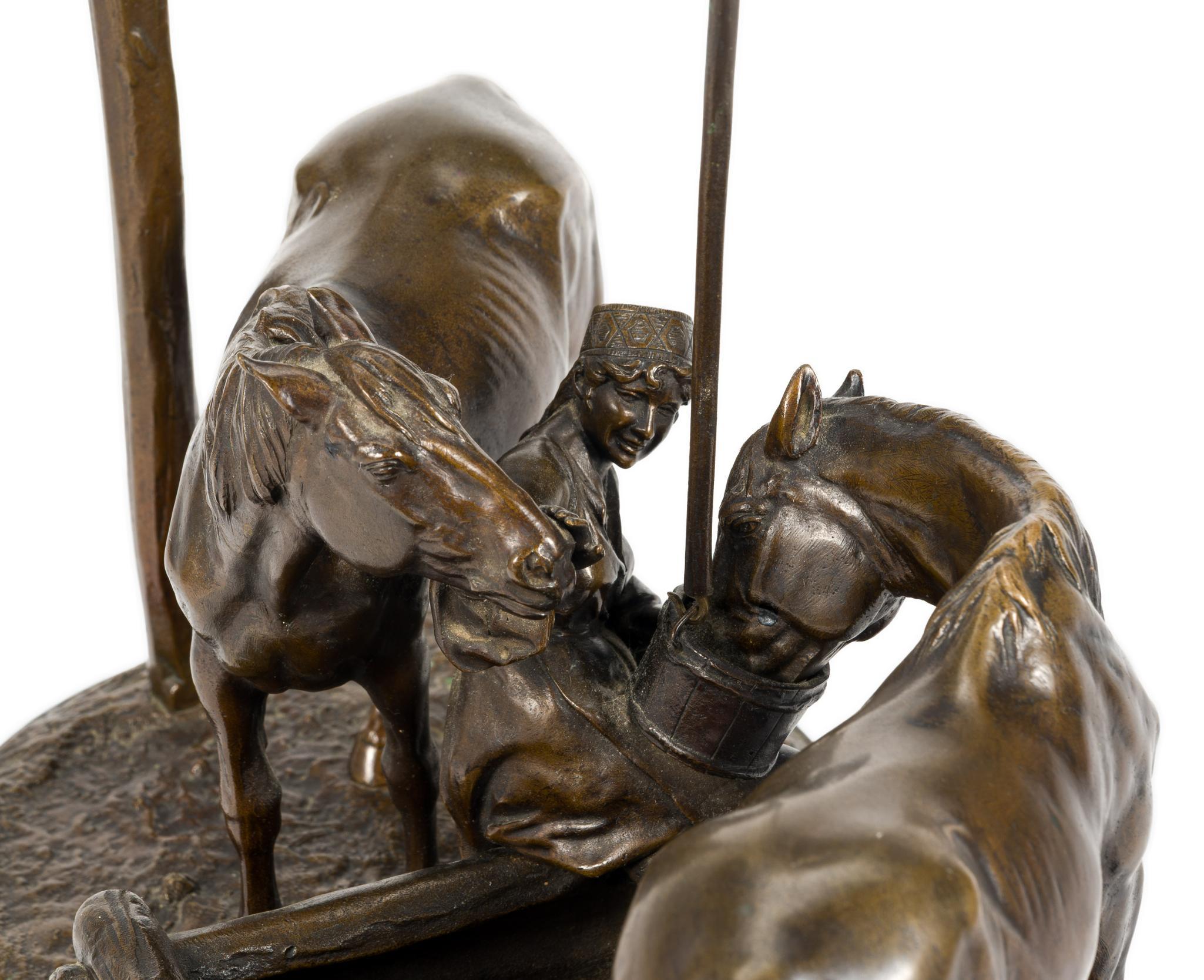 Albert Moritz Wolff Antique Bronze Watering Horses