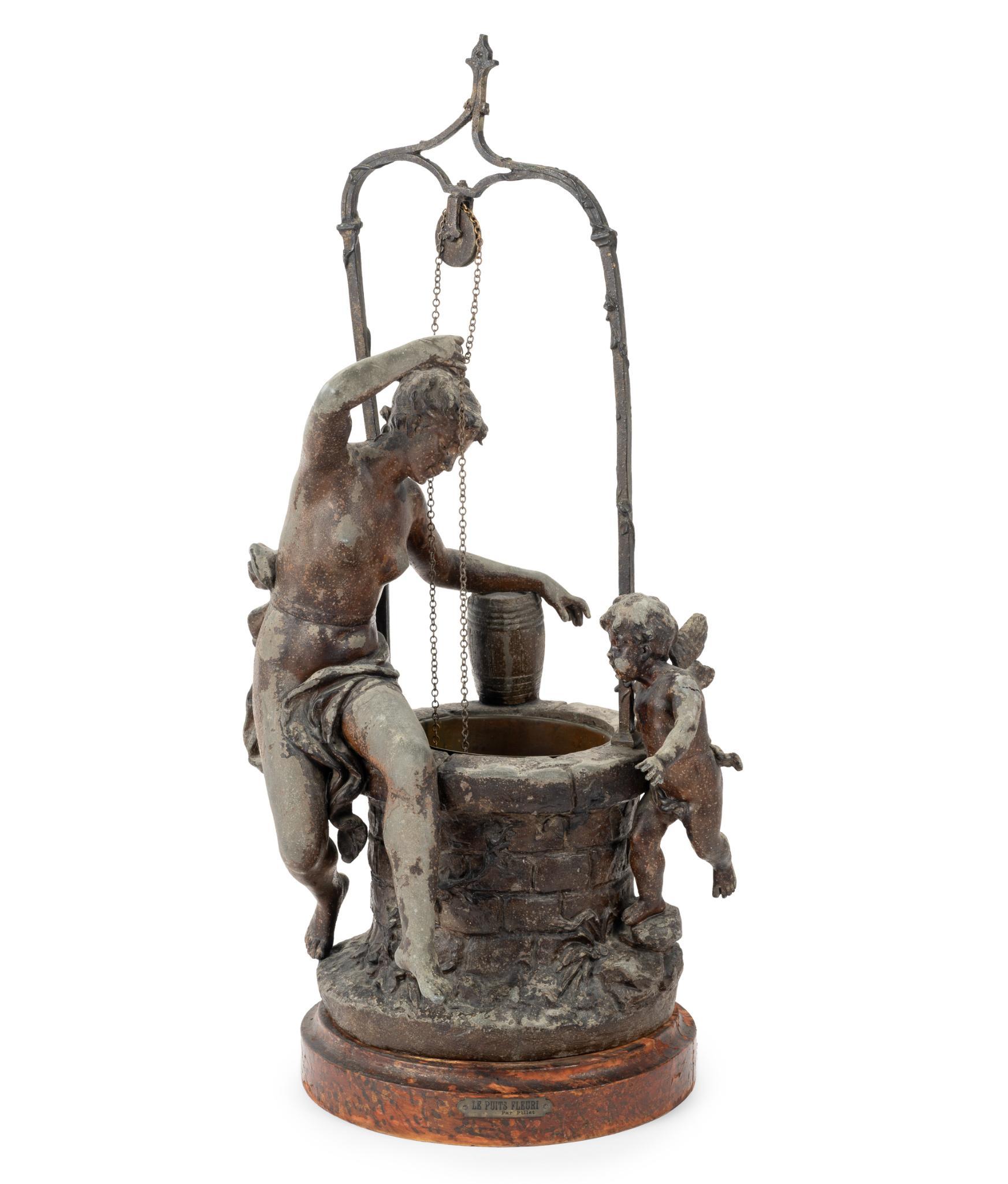 Leon Pillet Spelter Bronze Figural Sculpture