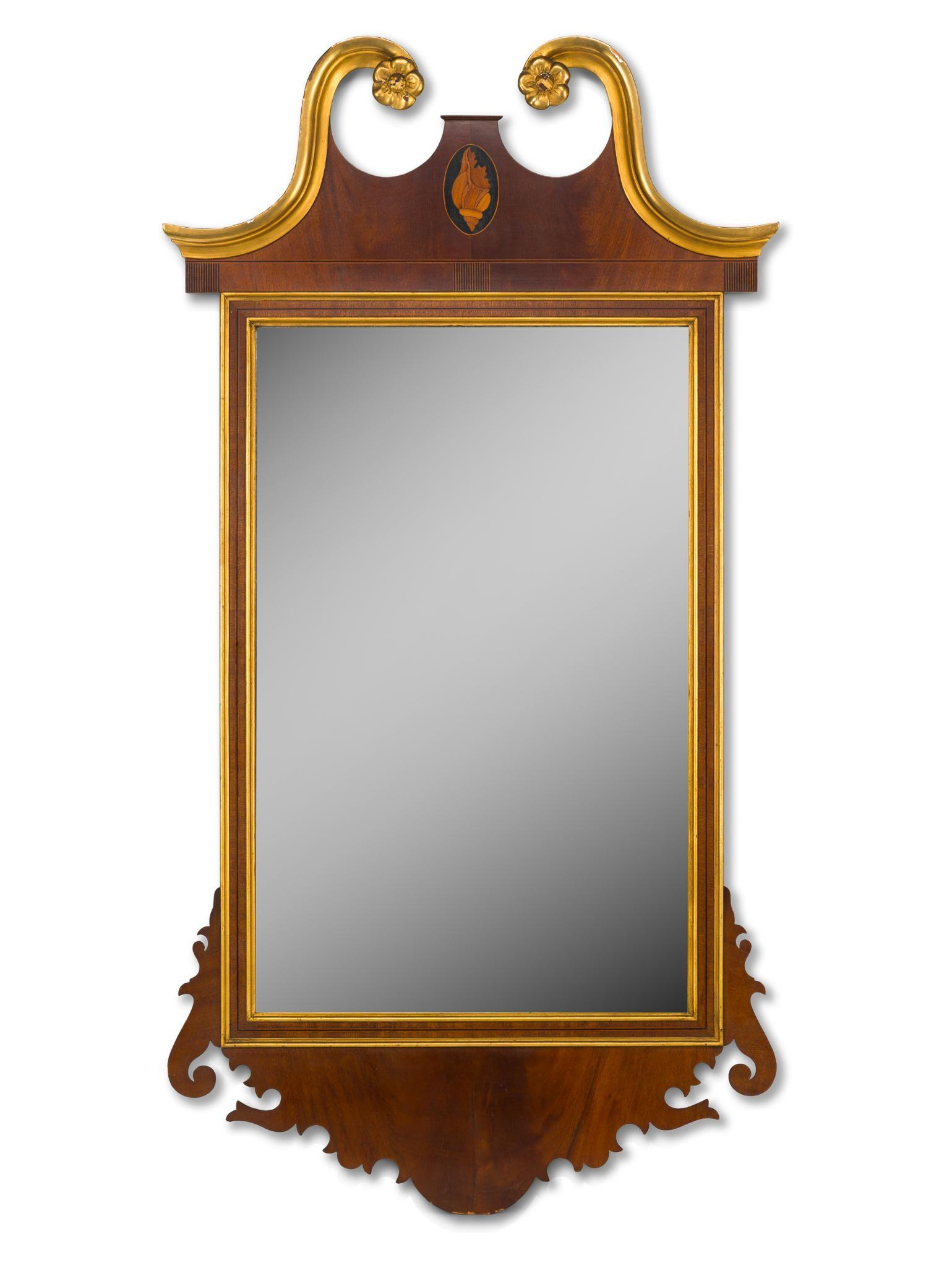 Federal Style Mahogany and Gilt Mirror