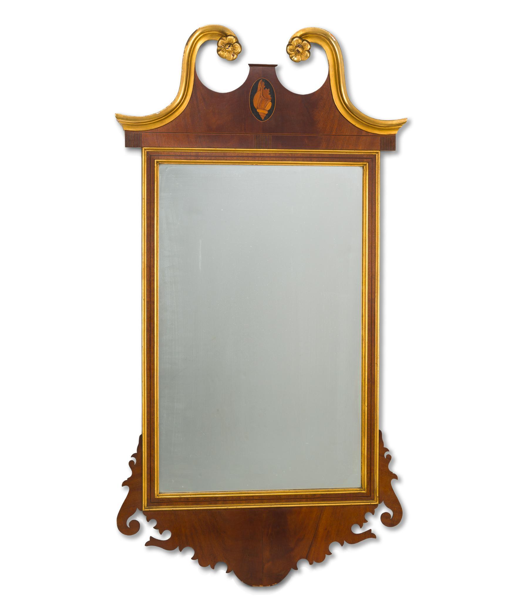 Federal Style Mahogany and Gilt Mirror