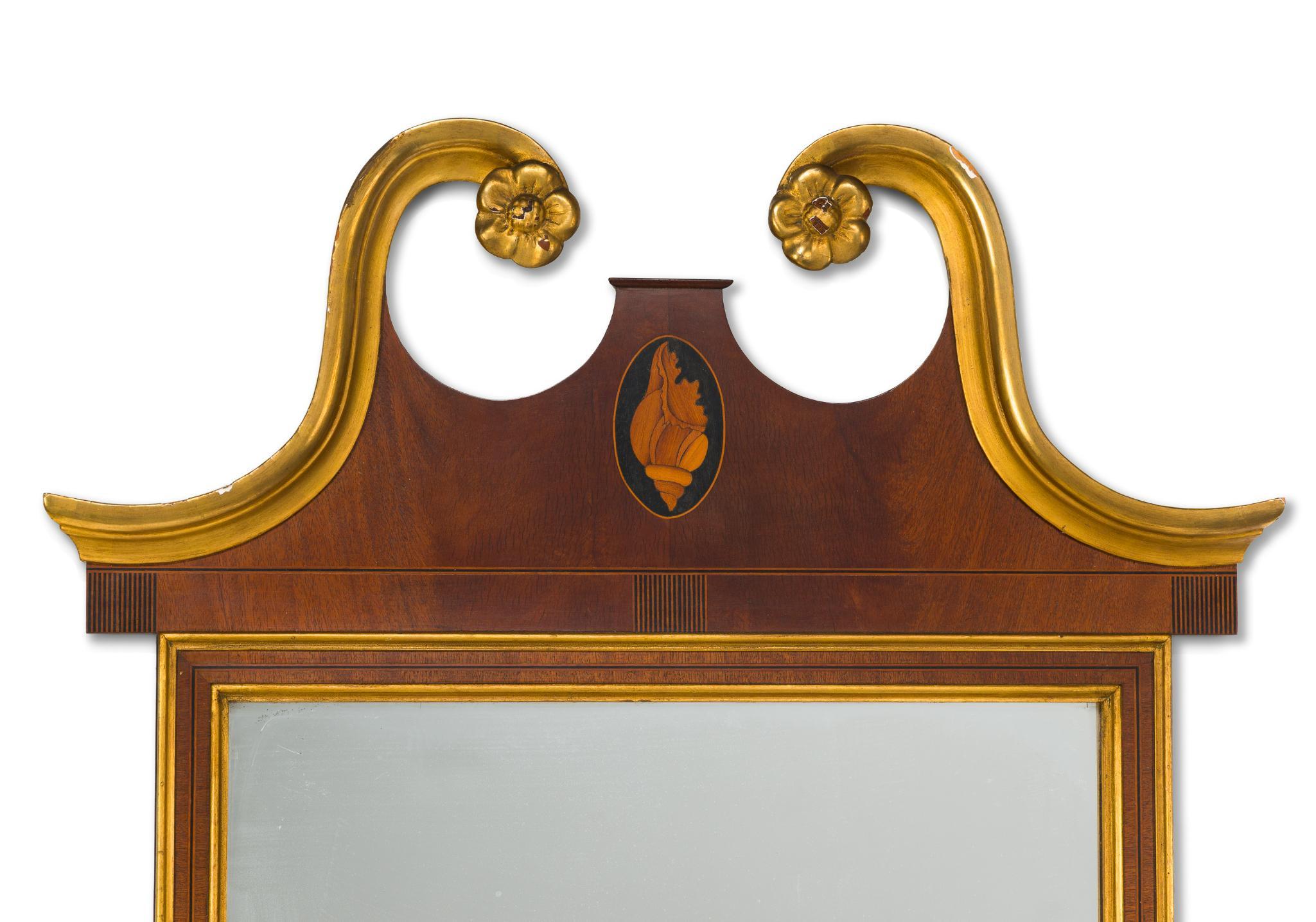 Federal Style Mahogany and Gilt Mirror