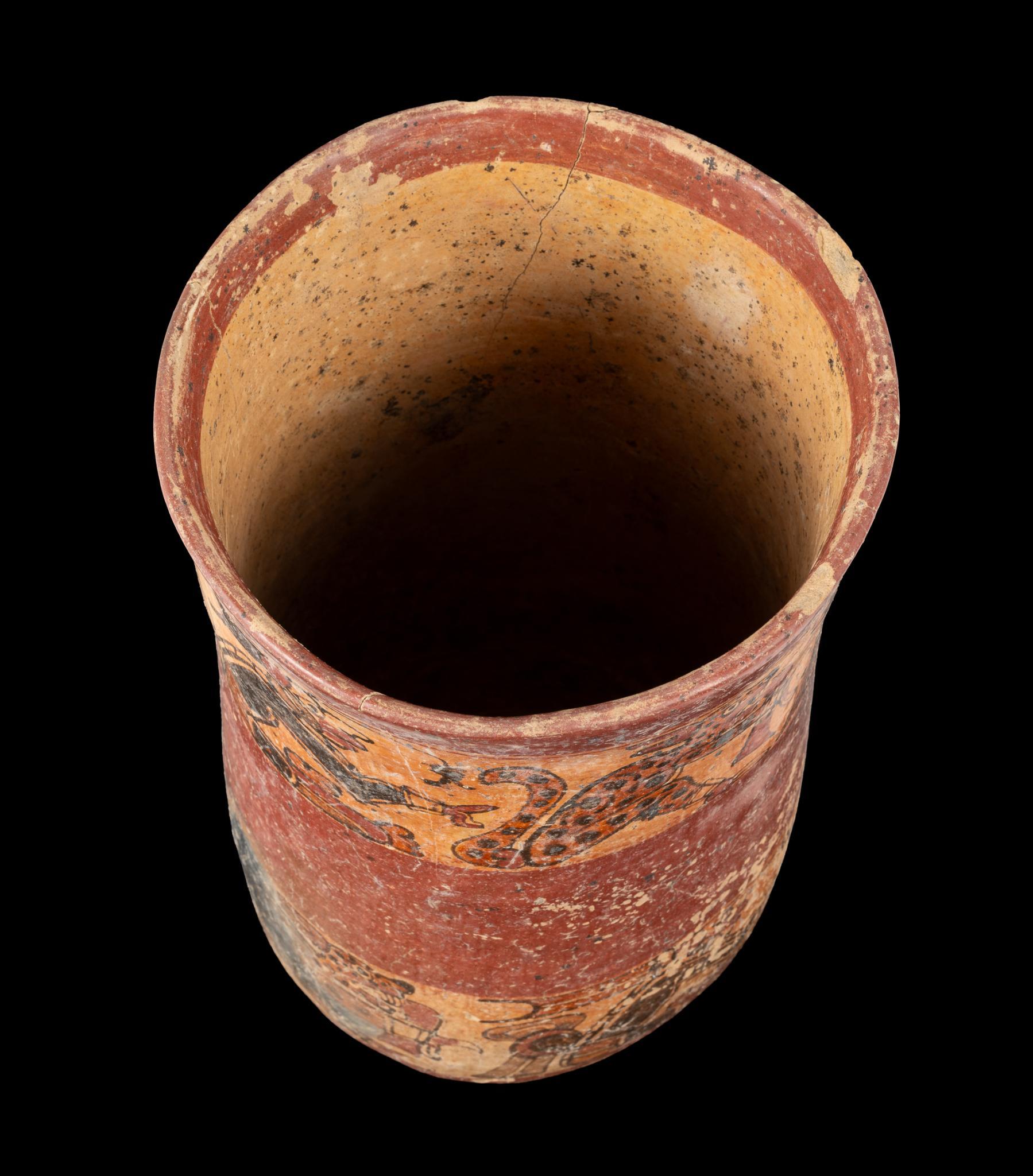 Pre-Columbian Maya Polychrome Cocao Vase