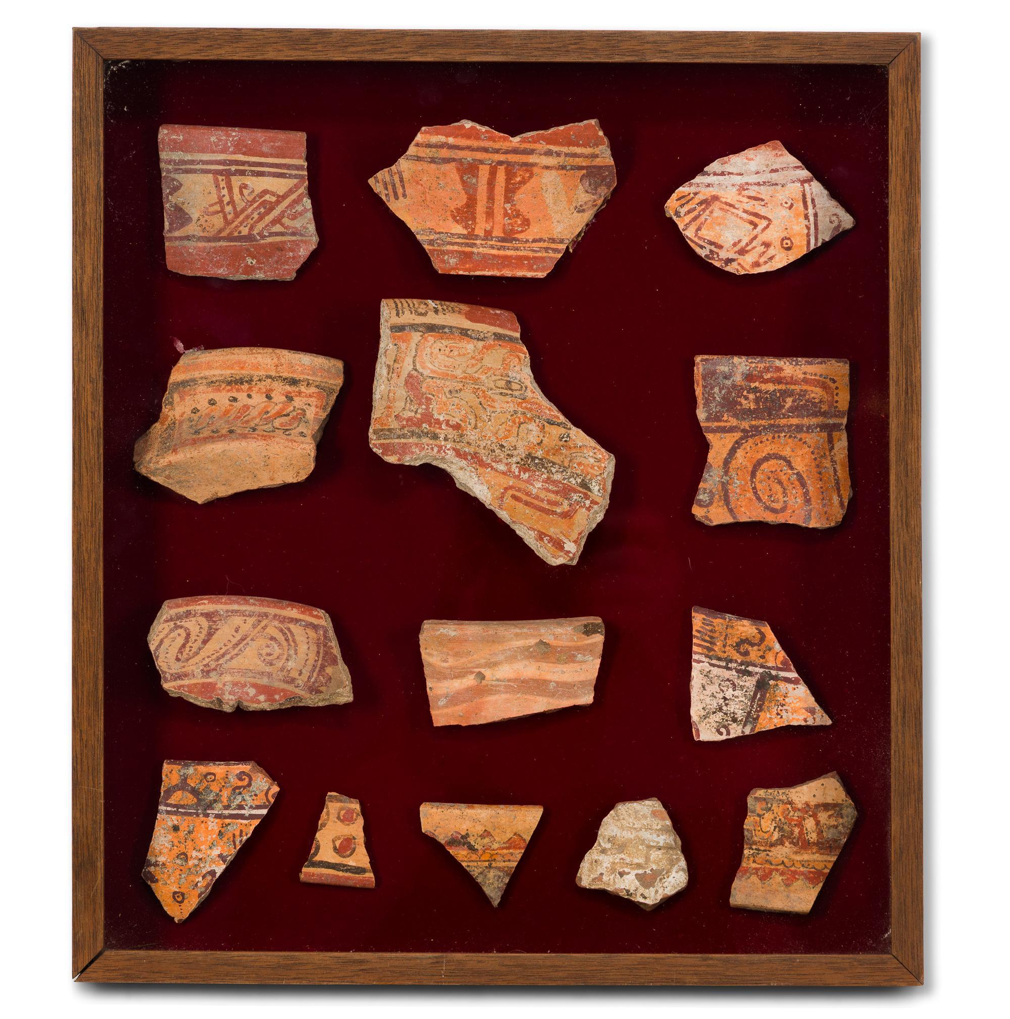 3 Framed Pre Colombian Pottery Shards