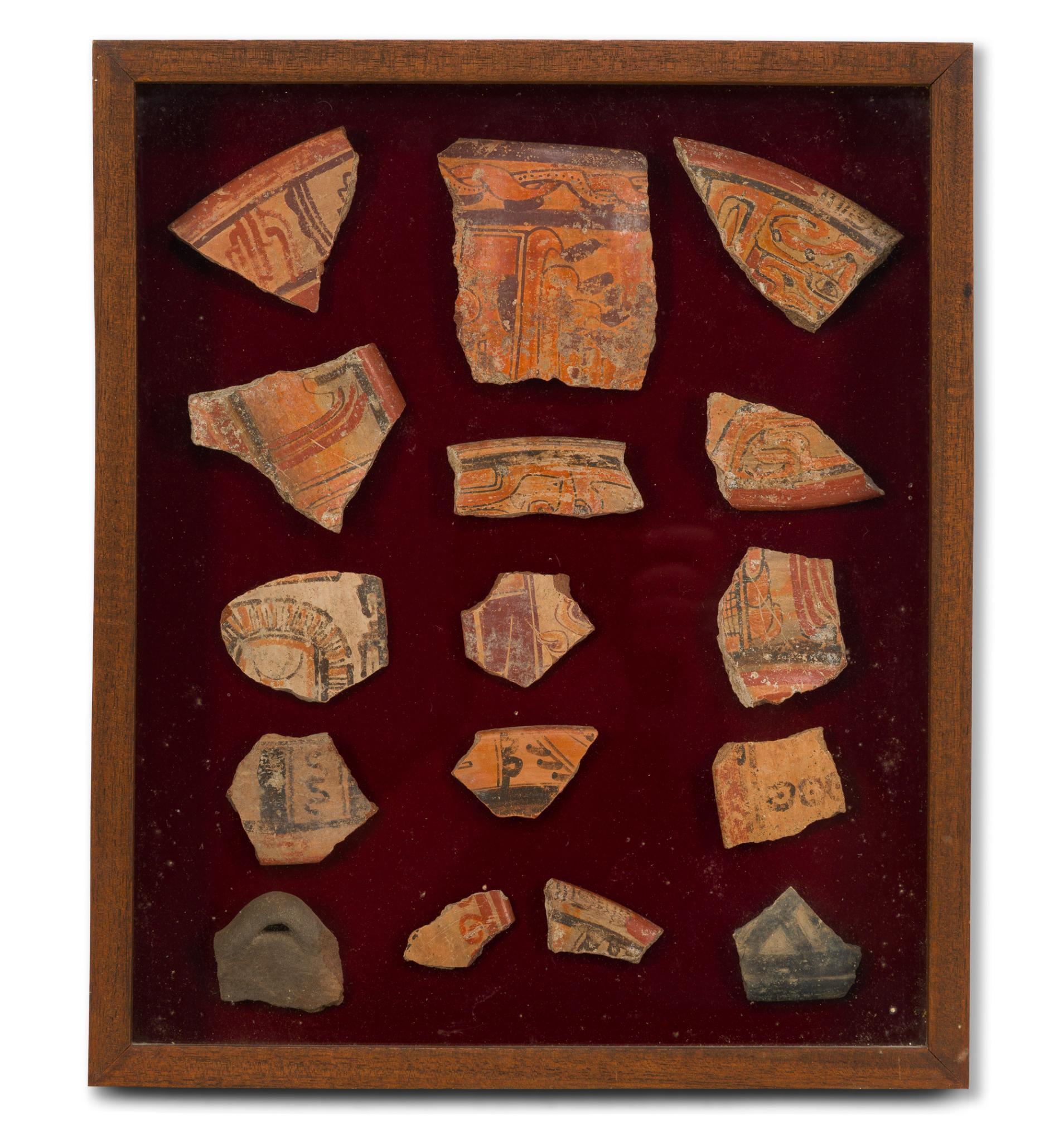 3 Framed Pre Colombian Pottery Shards