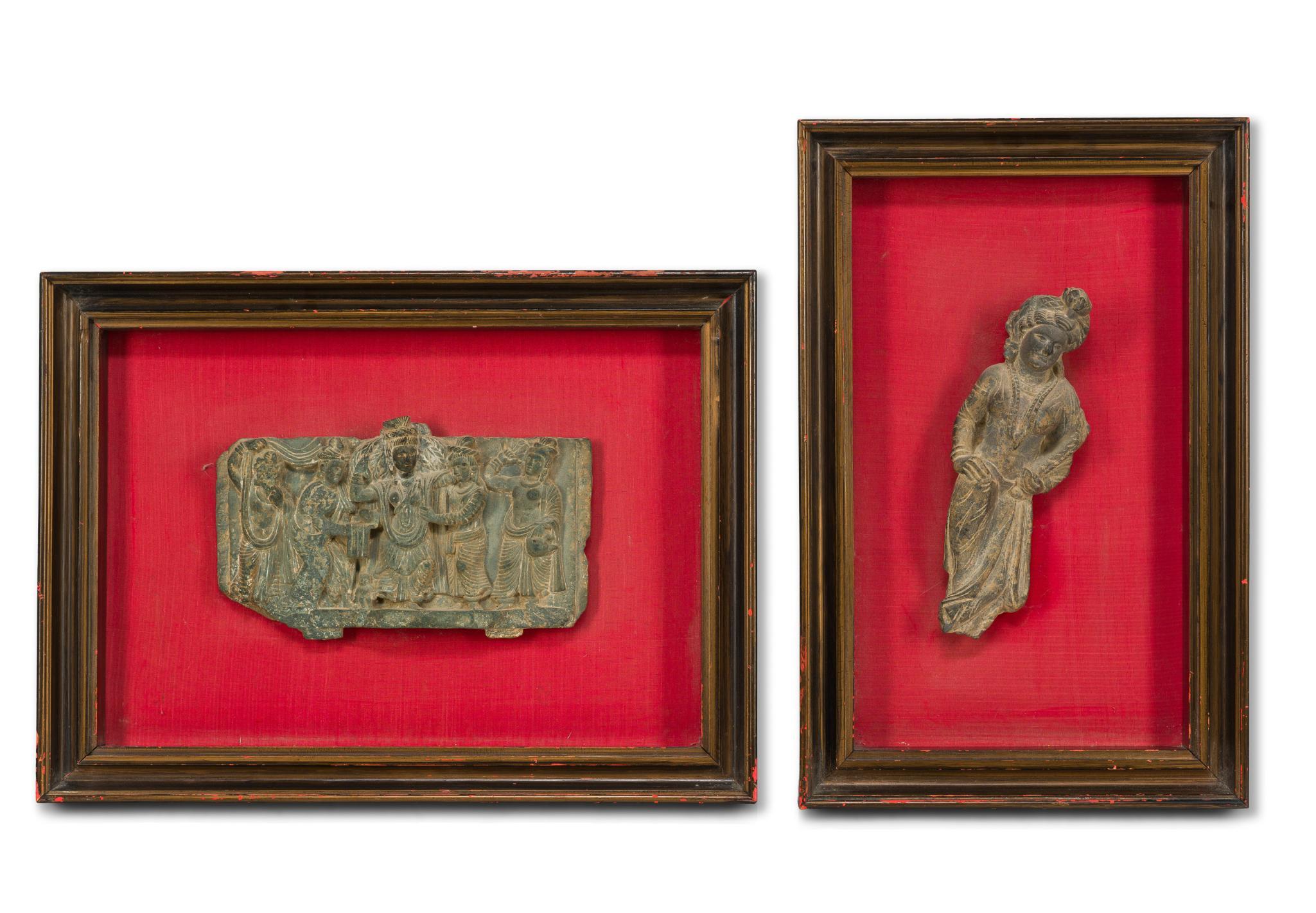 2 Framed Relief Carvings