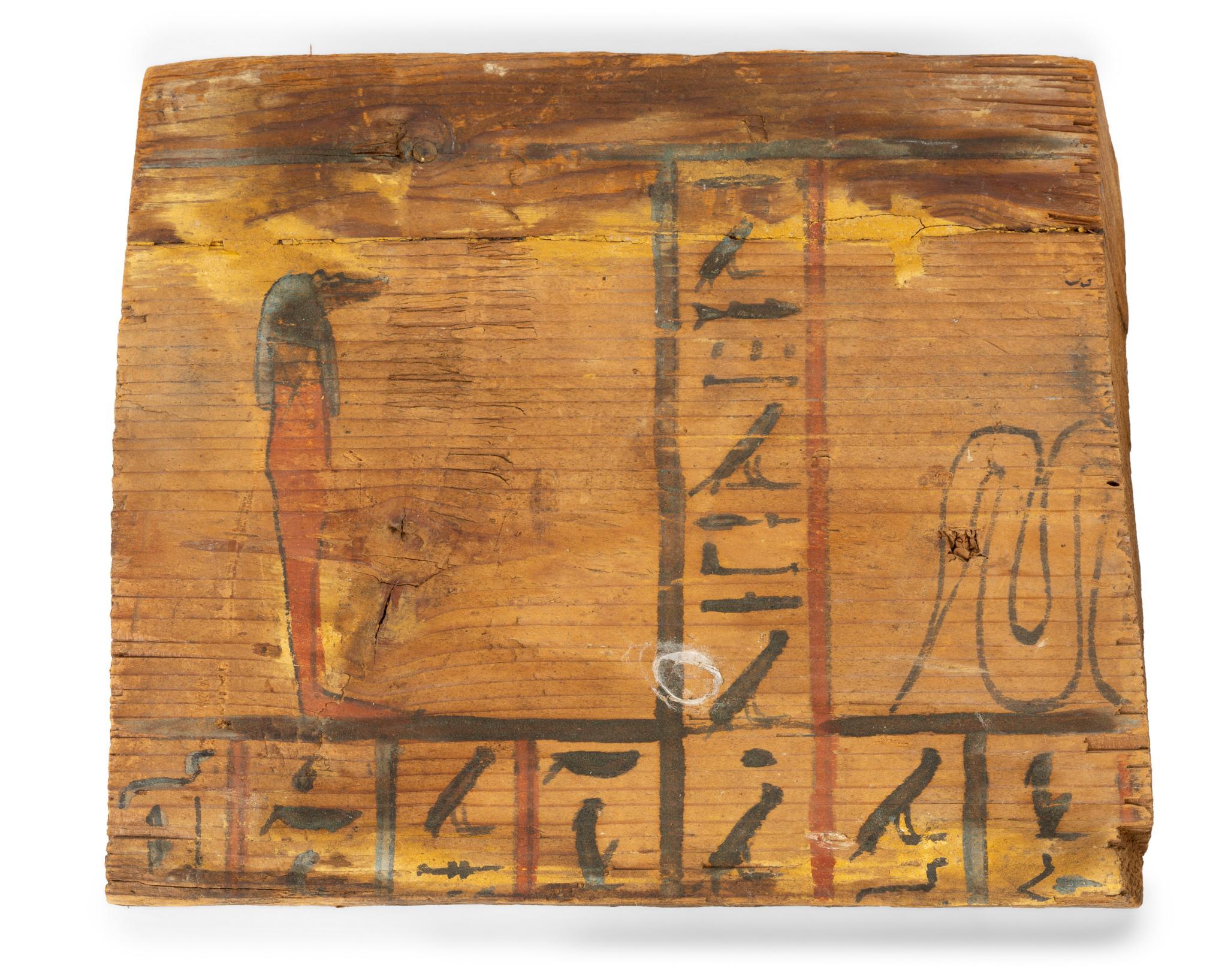 4 Egyptian Painted Wood Fragments