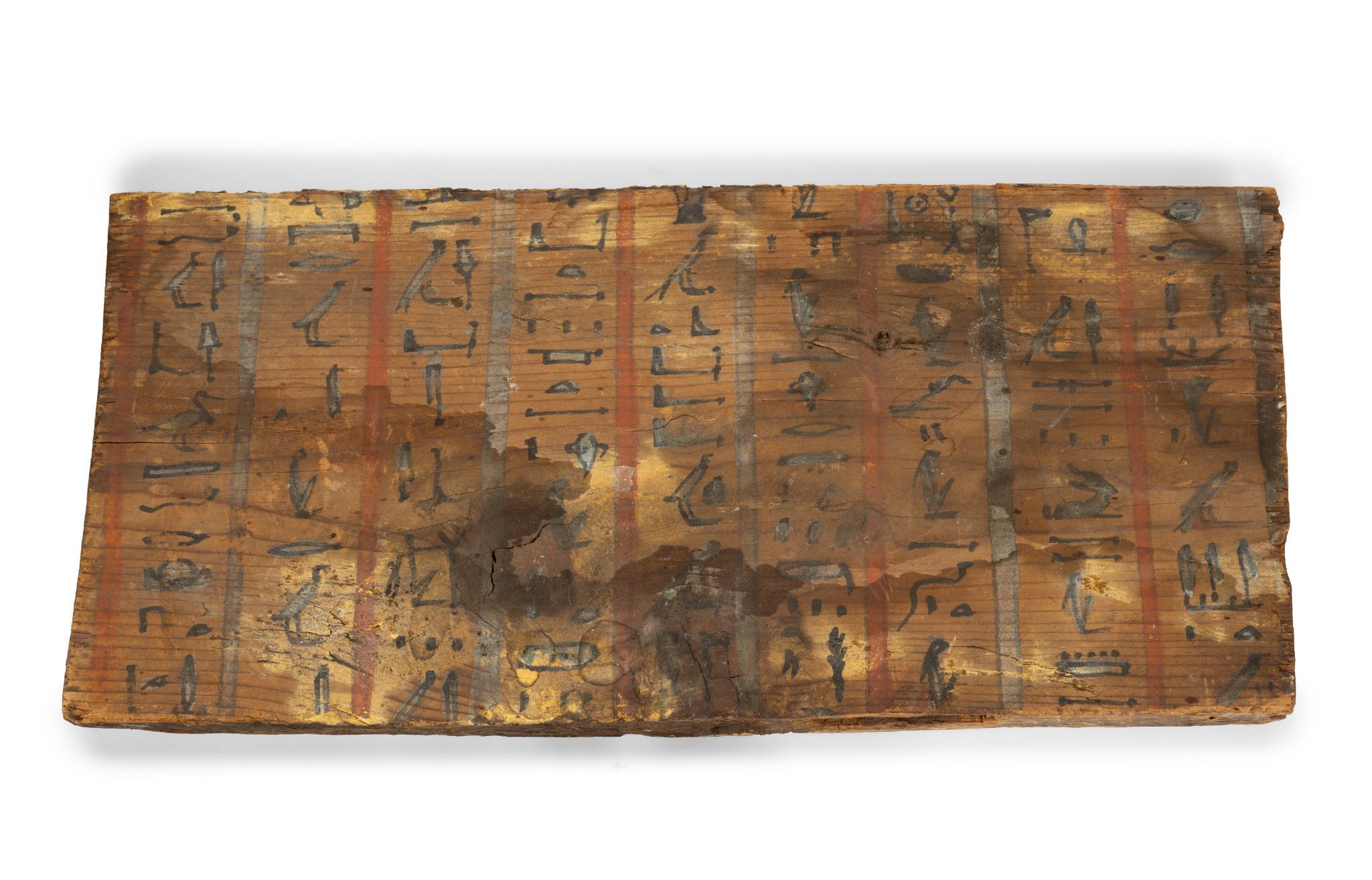 4 Egyptian Painted Wood Fragments