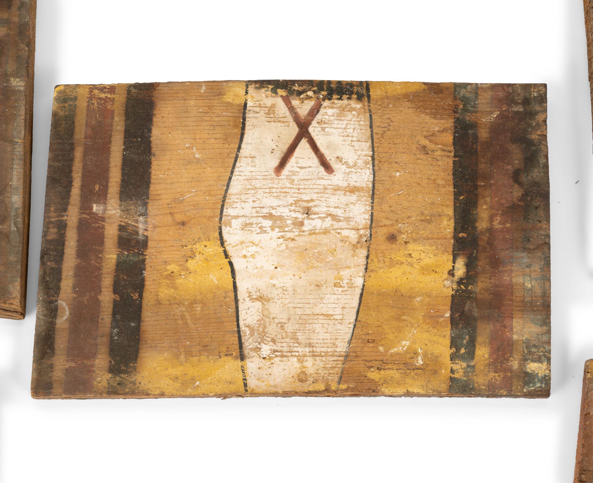 6 Egyptian Painted Wood Panels