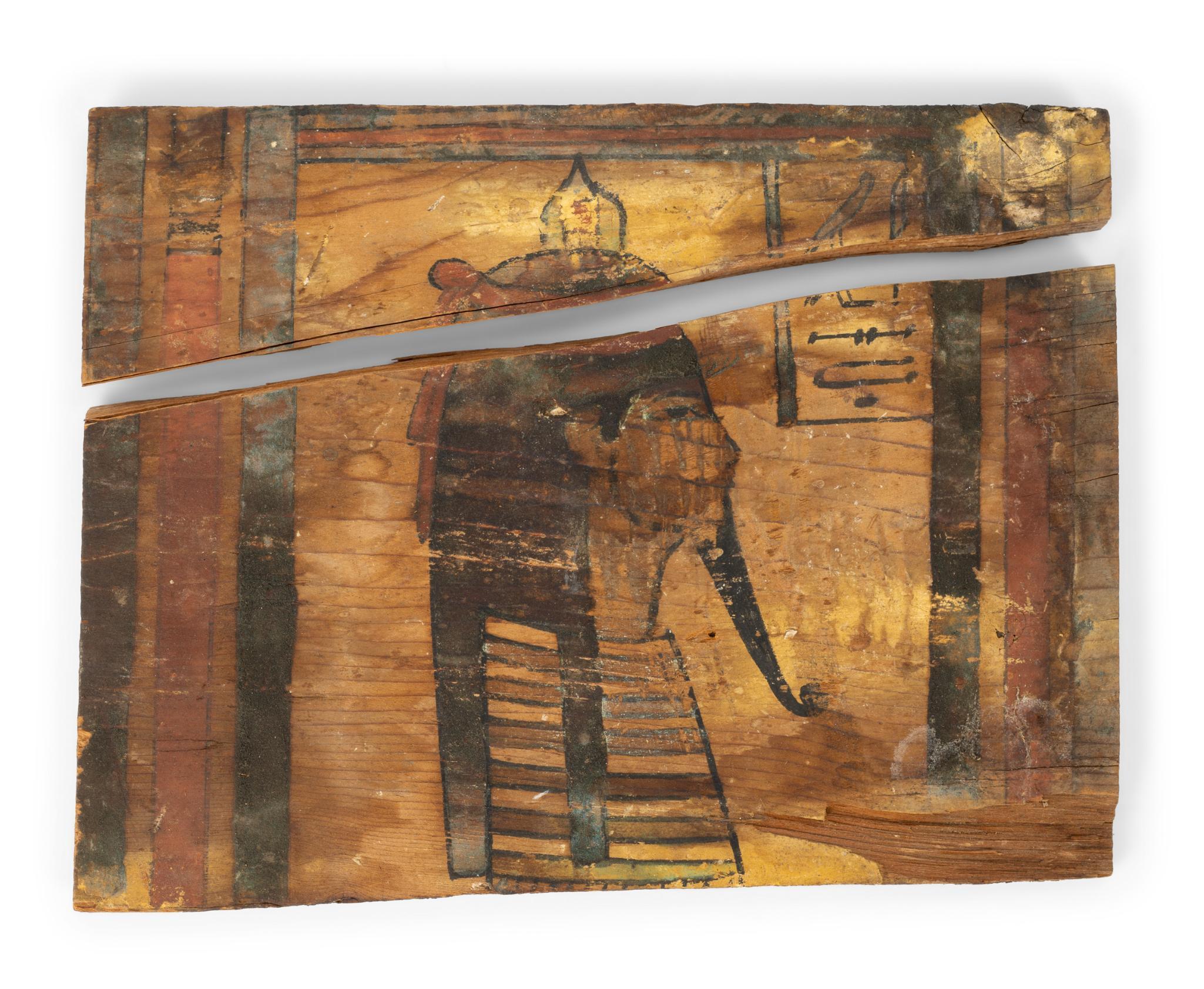 5 Egyptain Painted Wood Panels