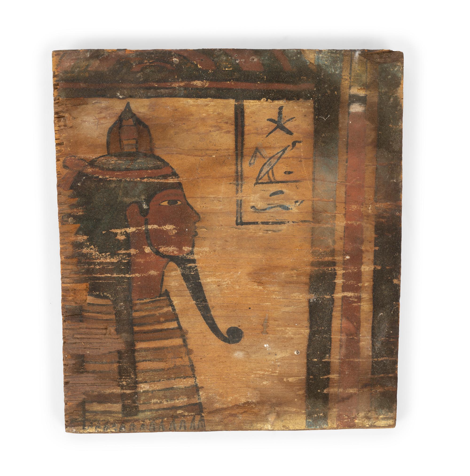 5 Egyptain Painted Wood Panels