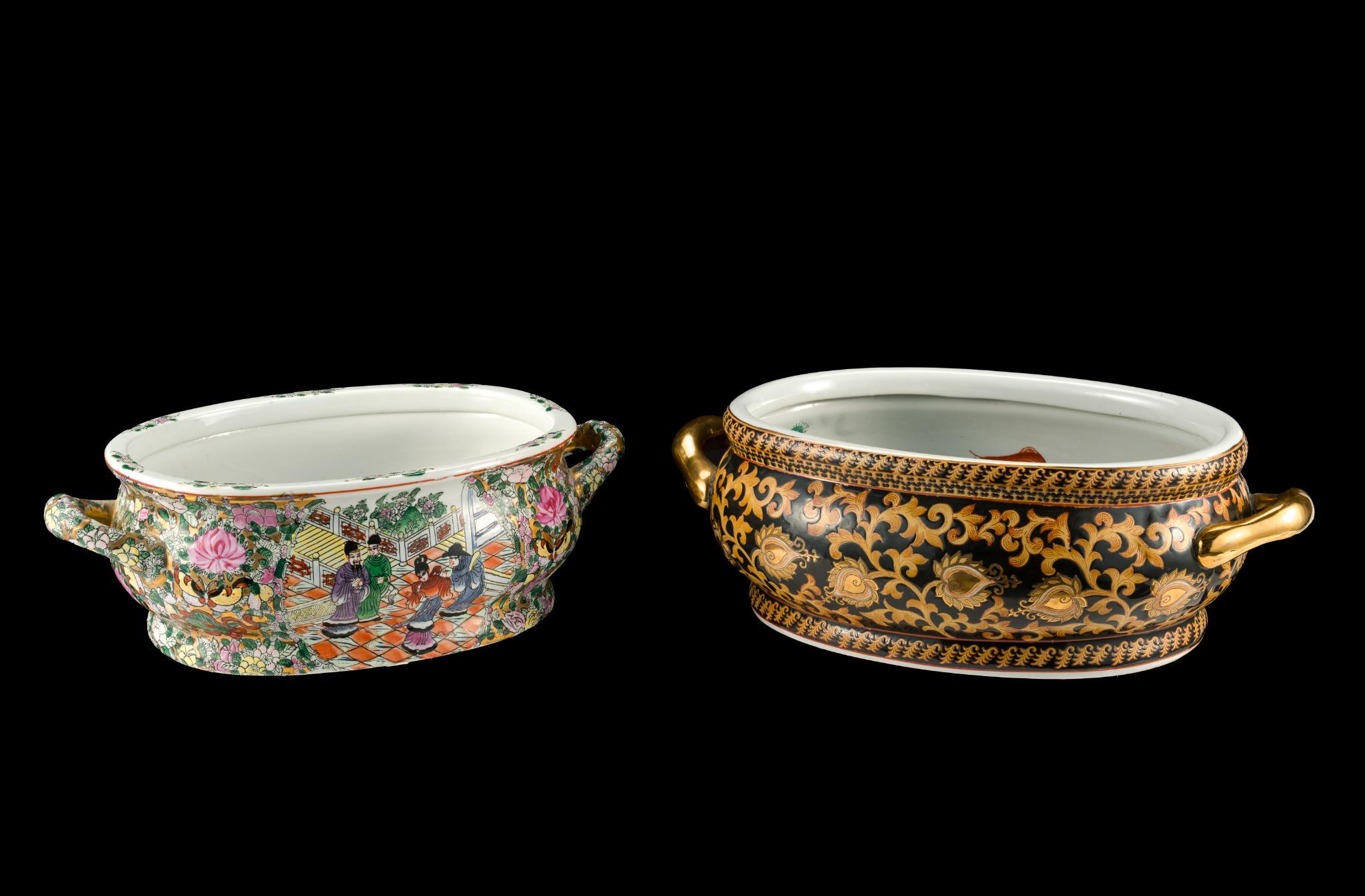 2 Chinese Porcelain Footbaths
