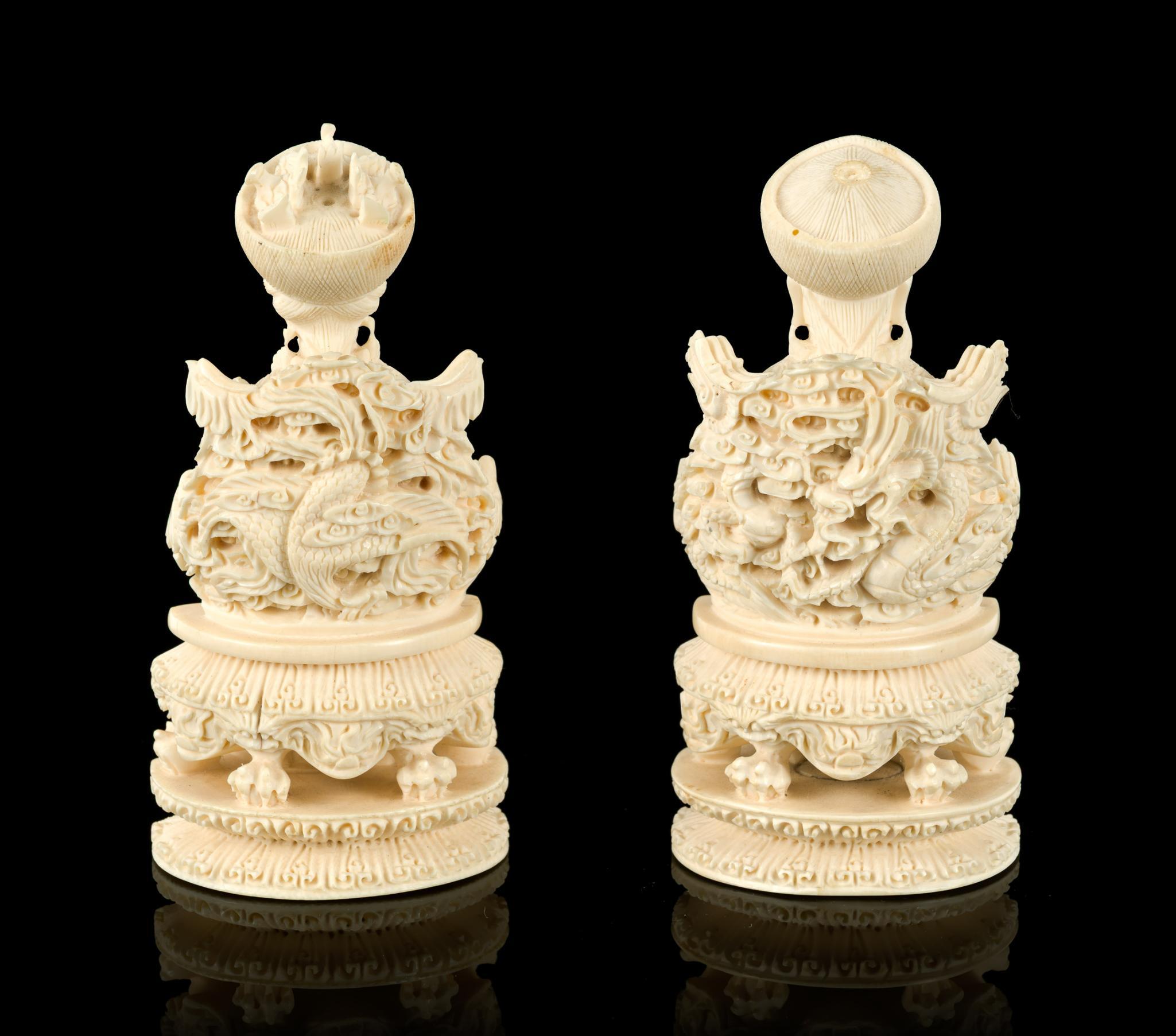 PA RESIDENTS ONLY: Pair of Chinese Emperor Carved Ivory Figures