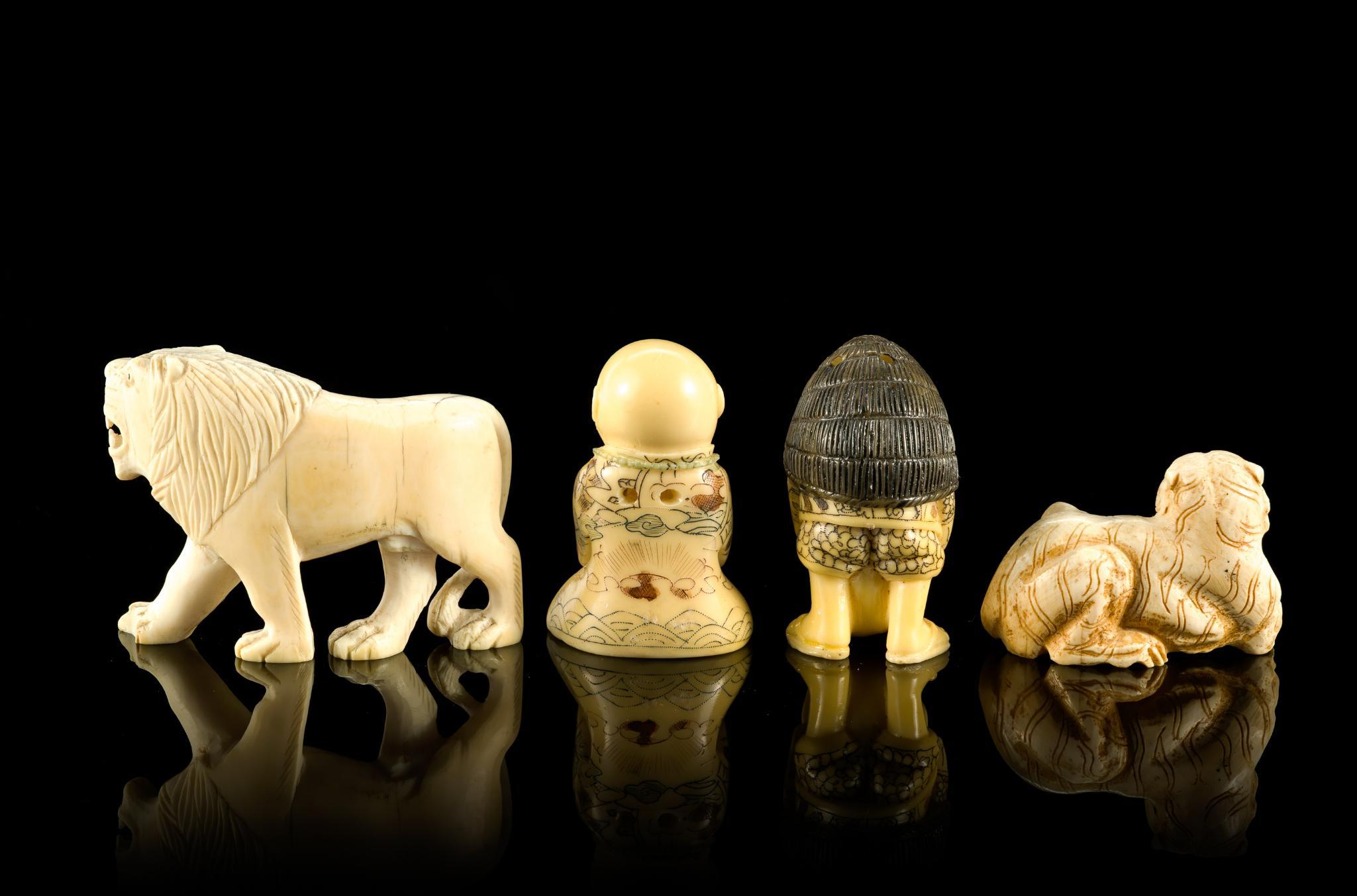 PA RESIDENTS ONLY: 4 Japanese and Chinese Carved Ivory Figures
