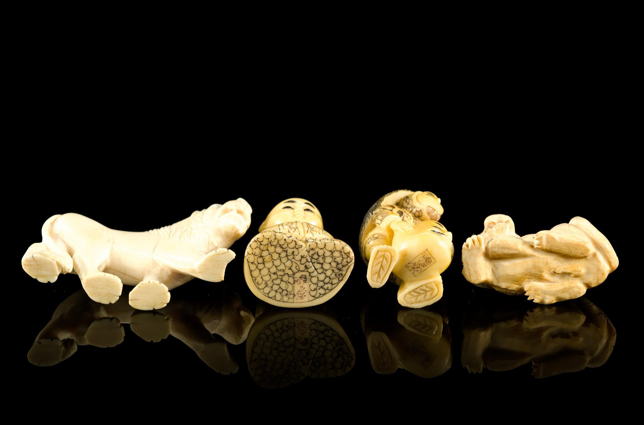 PA RESIDENTS ONLY: 4 Japanese and Chinese Carved Ivory Figures