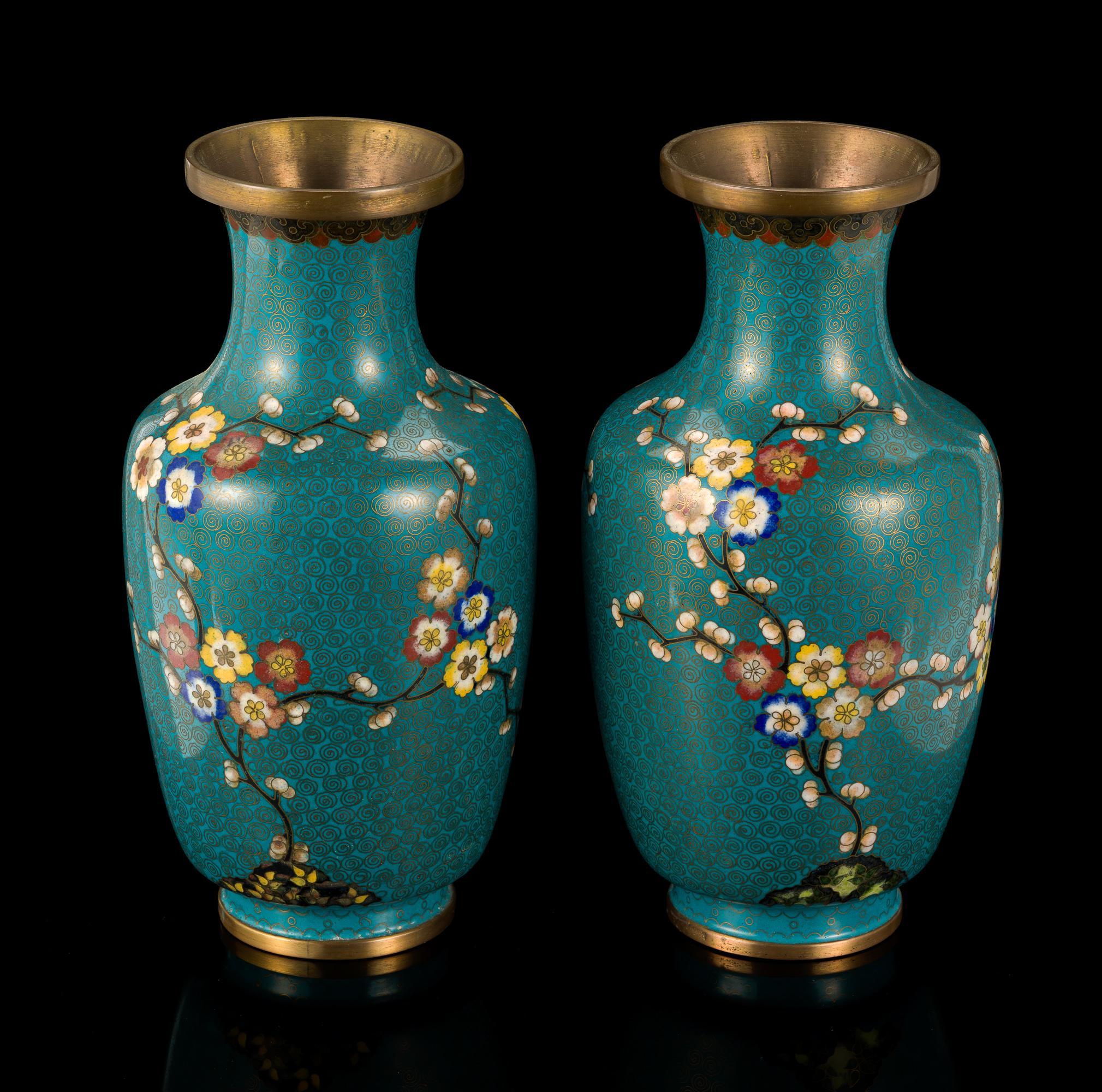 3 Chinese Vases Incl. Cloisonne and Famille Rose