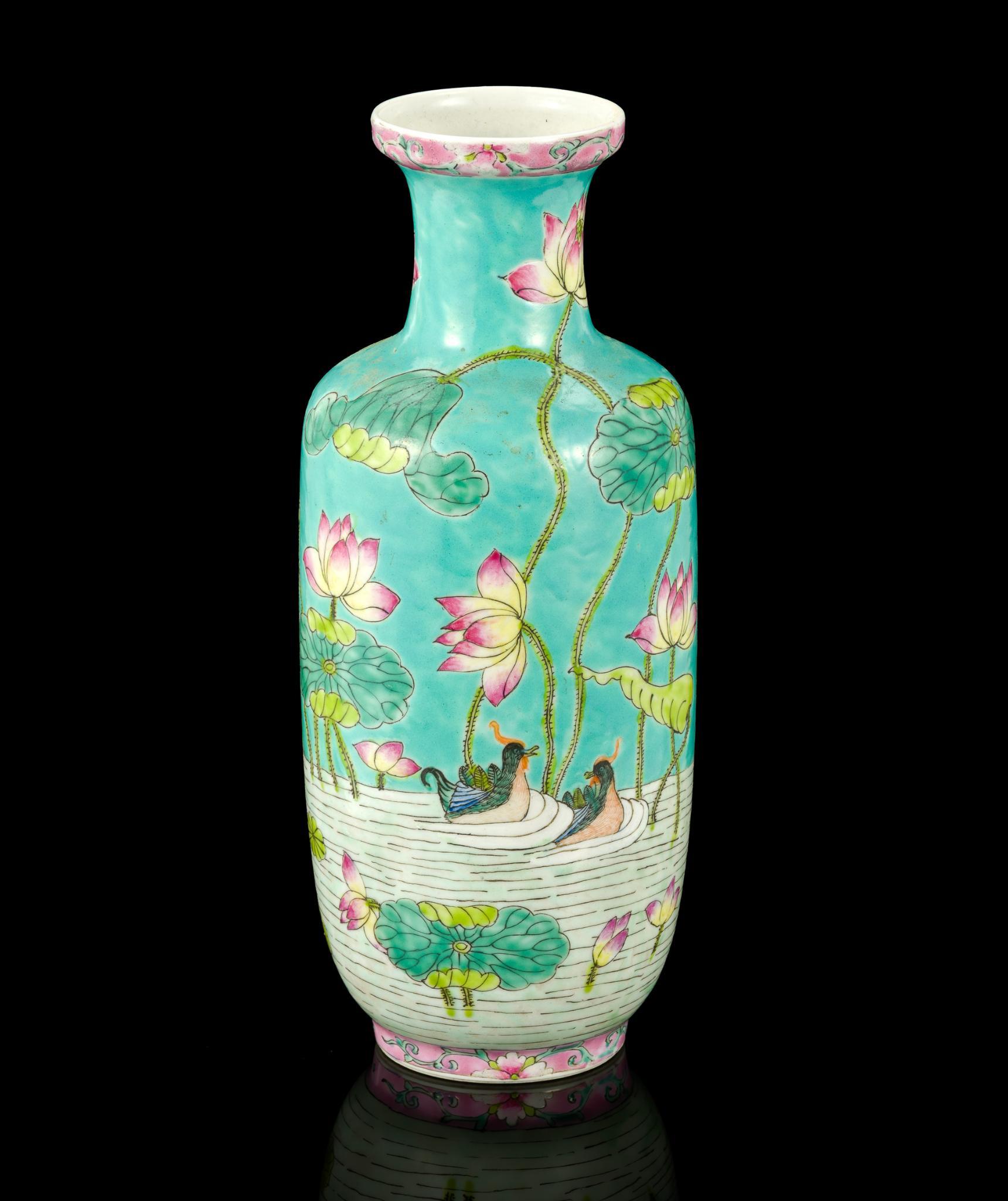 3 Chinese Vases Incl. Cloisonne and Famille Rose