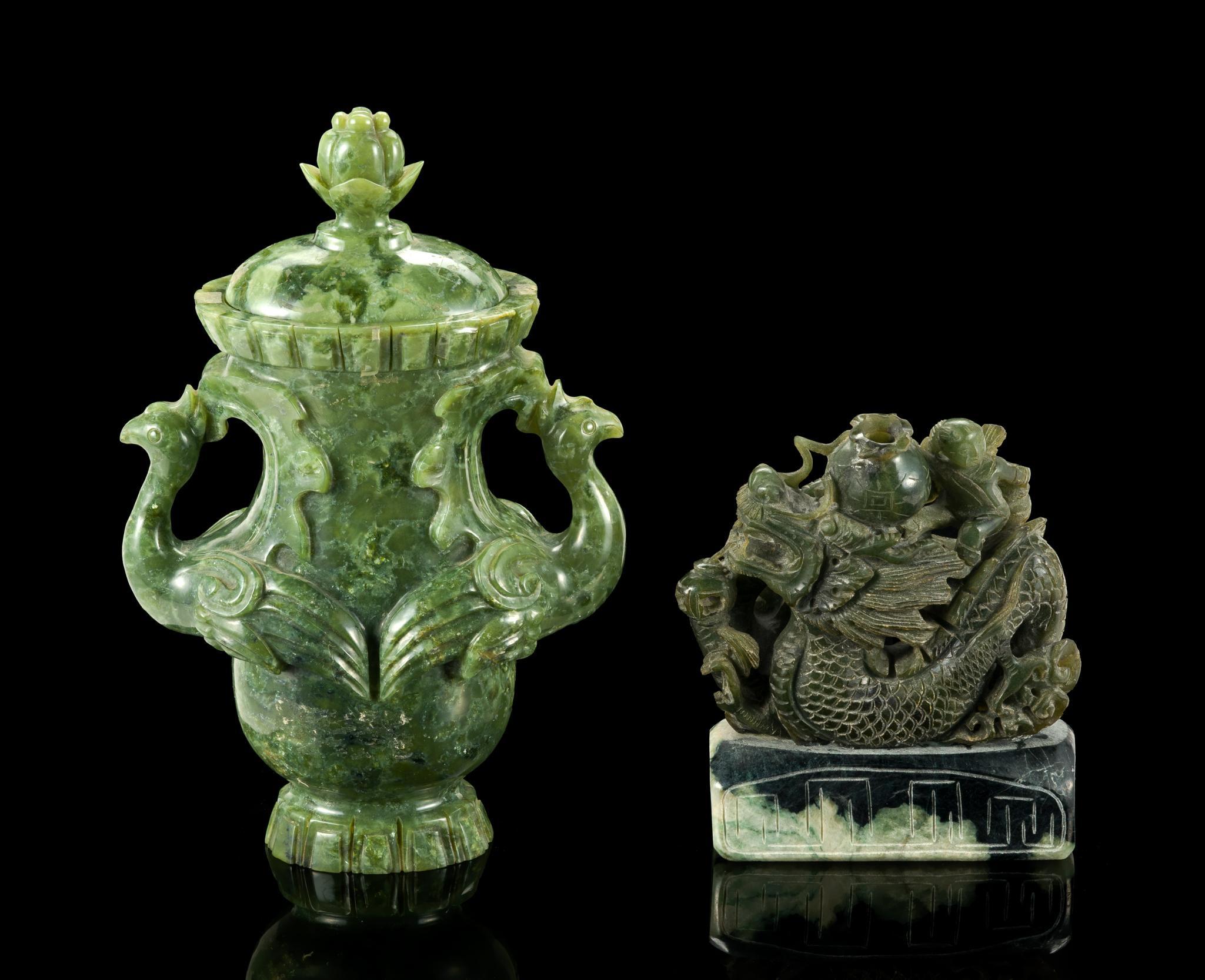2 Chinese Hardstone Carvings