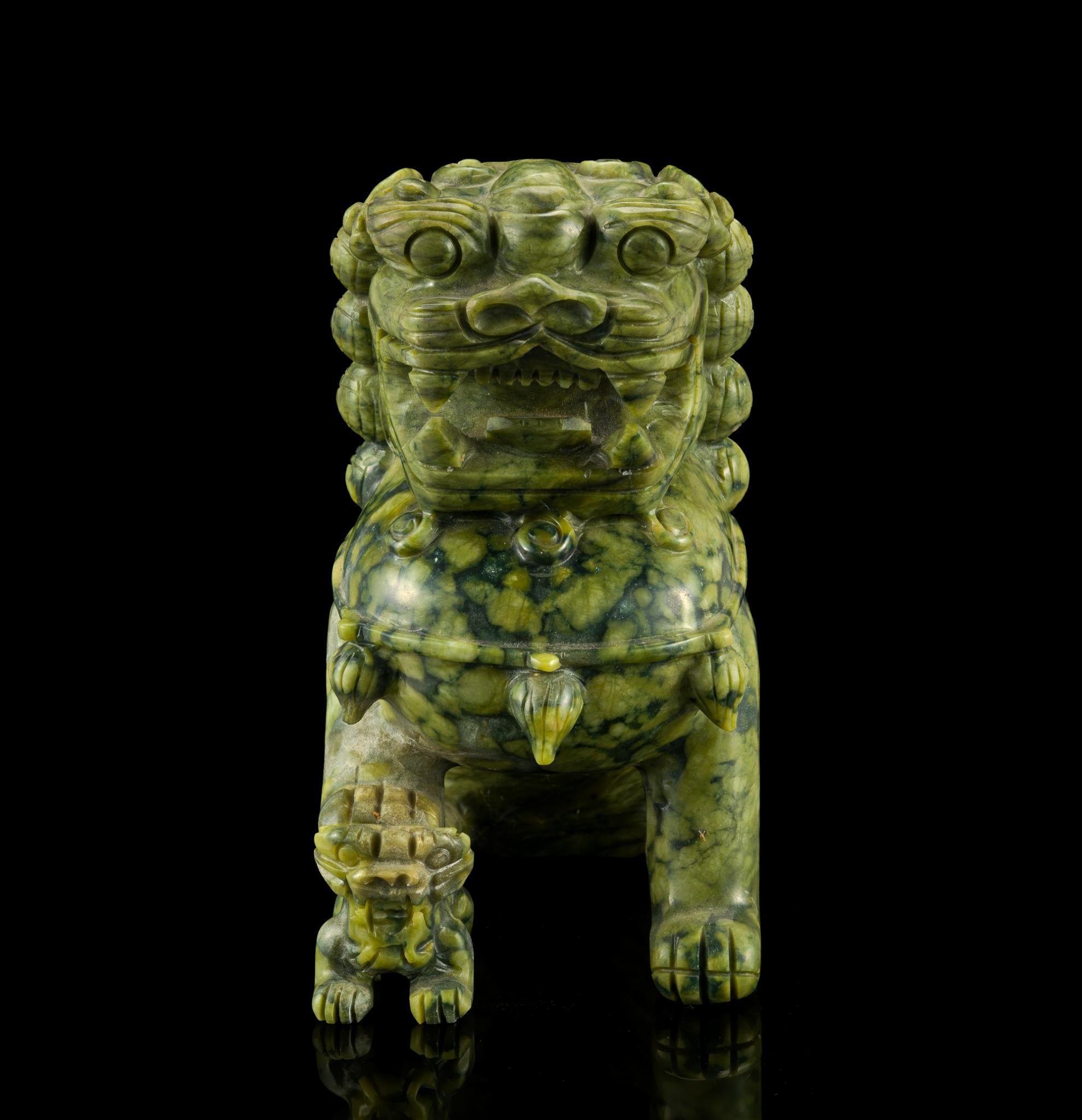 Chinese Carved Hardstone Foo Dog