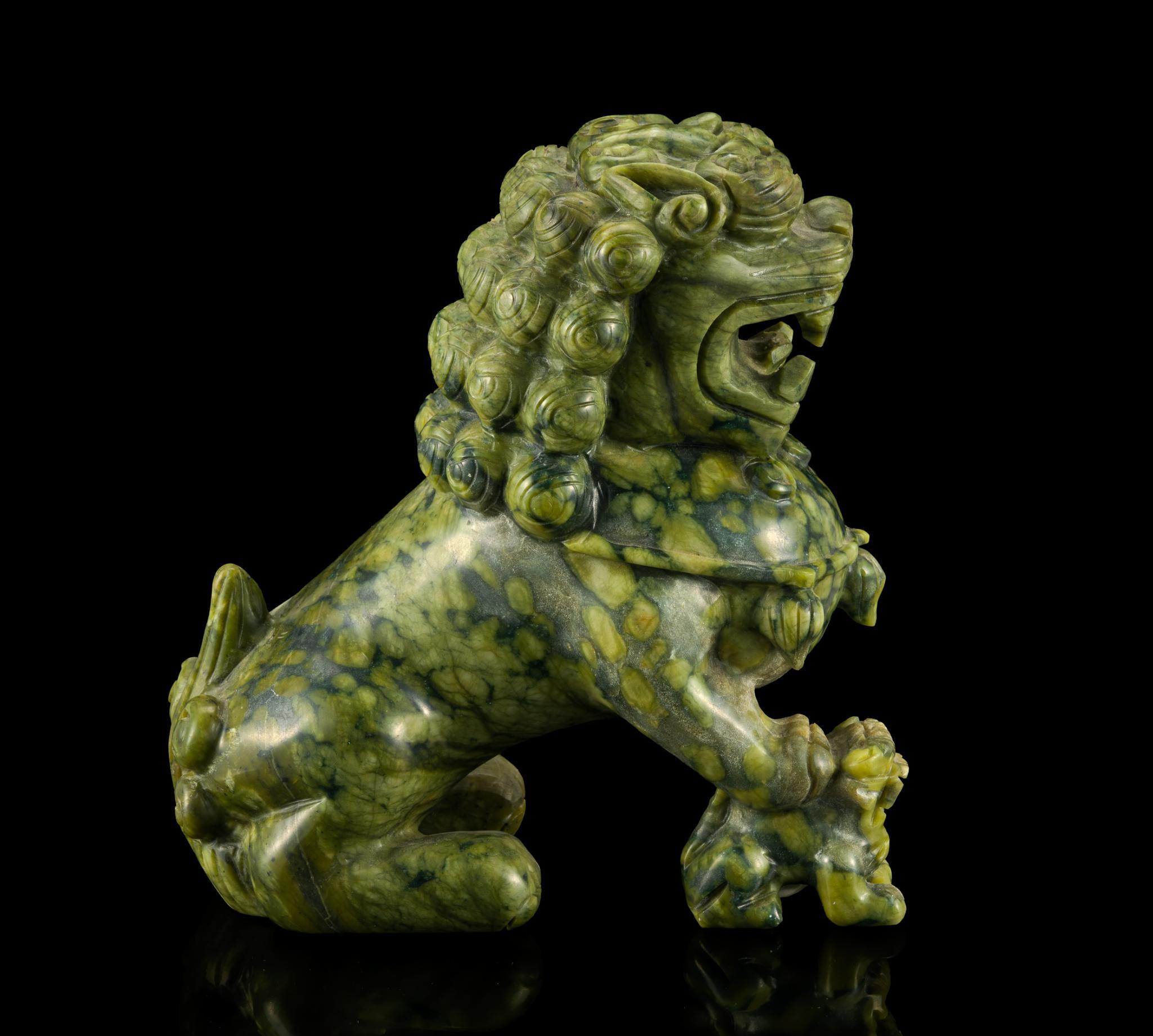 Chinese Carved Hardstone Foo Dog