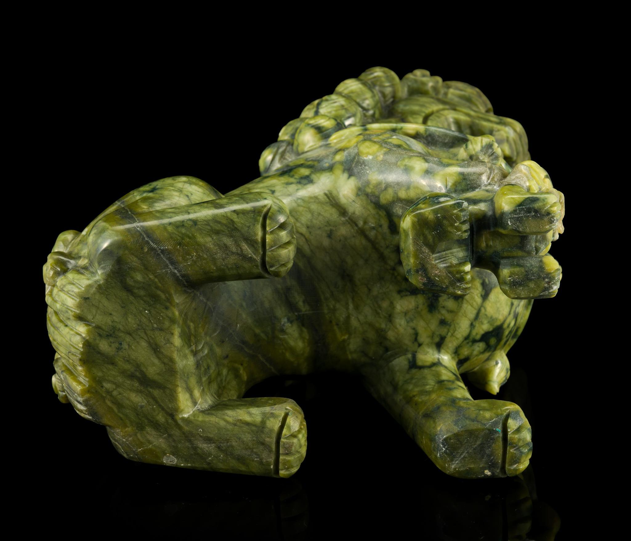 Chinese Carved Hardstone Foo Dog