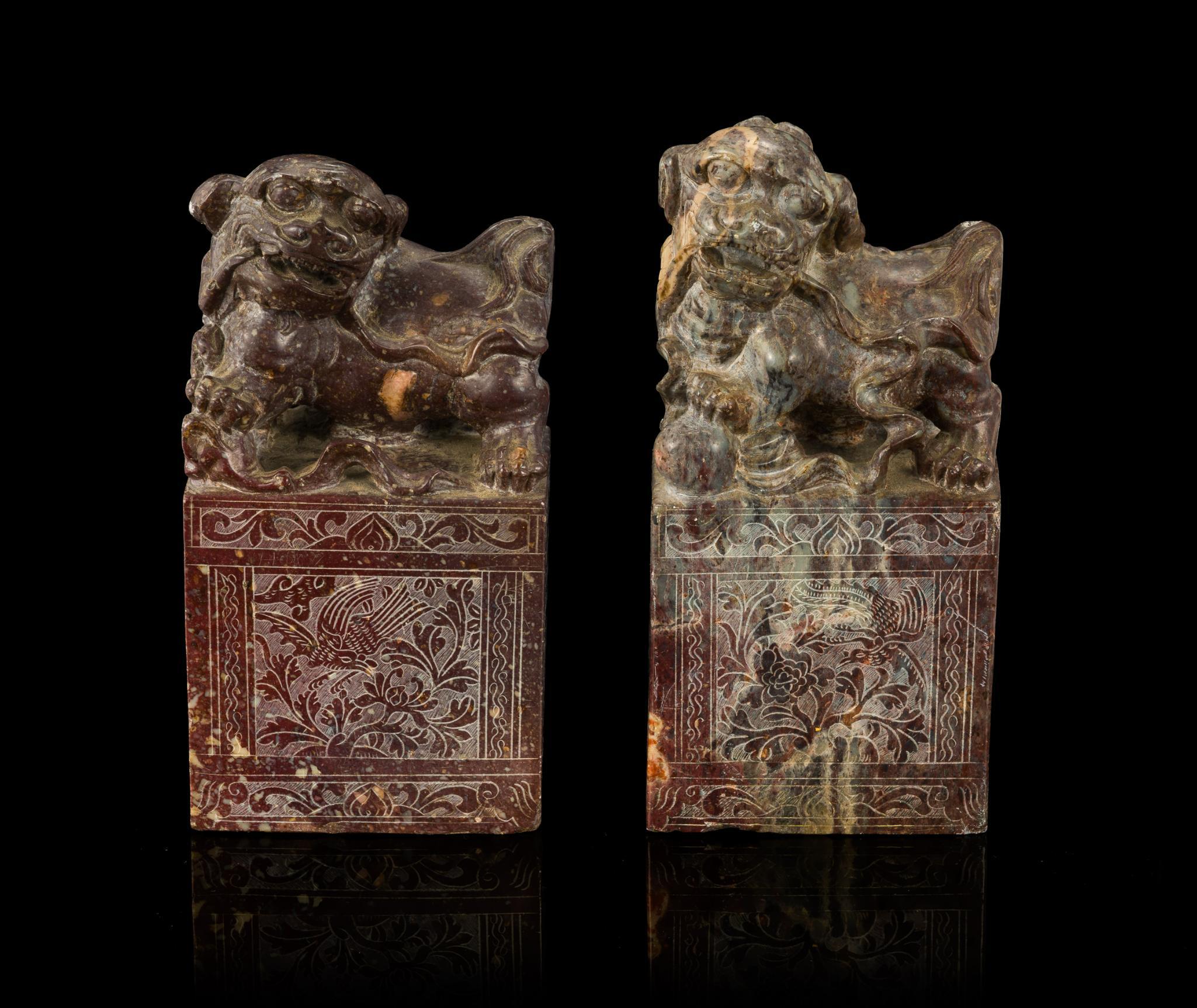 3 Chinese Soapstone and Hardstone Carvings