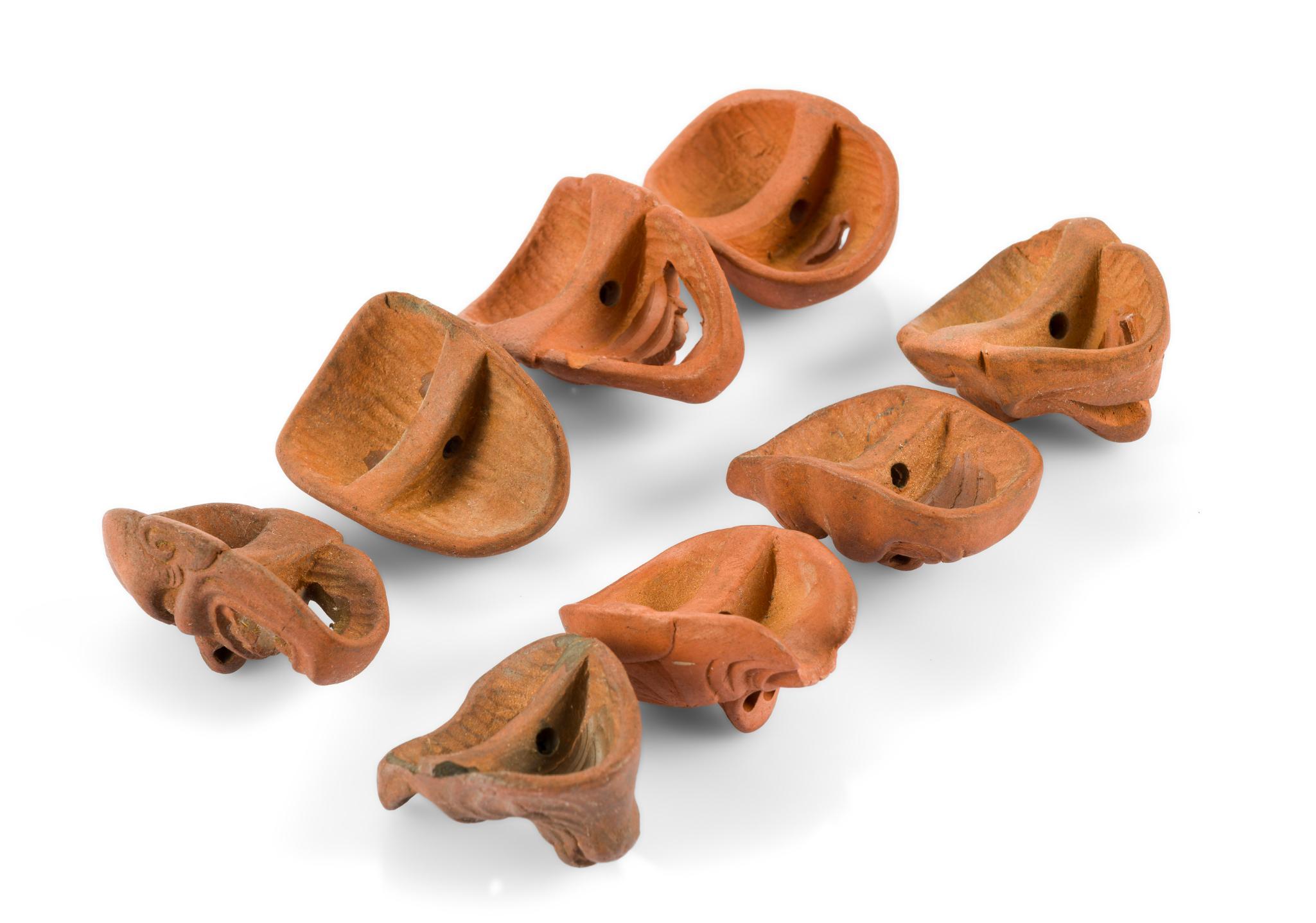 8 Japanese Miniature Pottery Netsuke