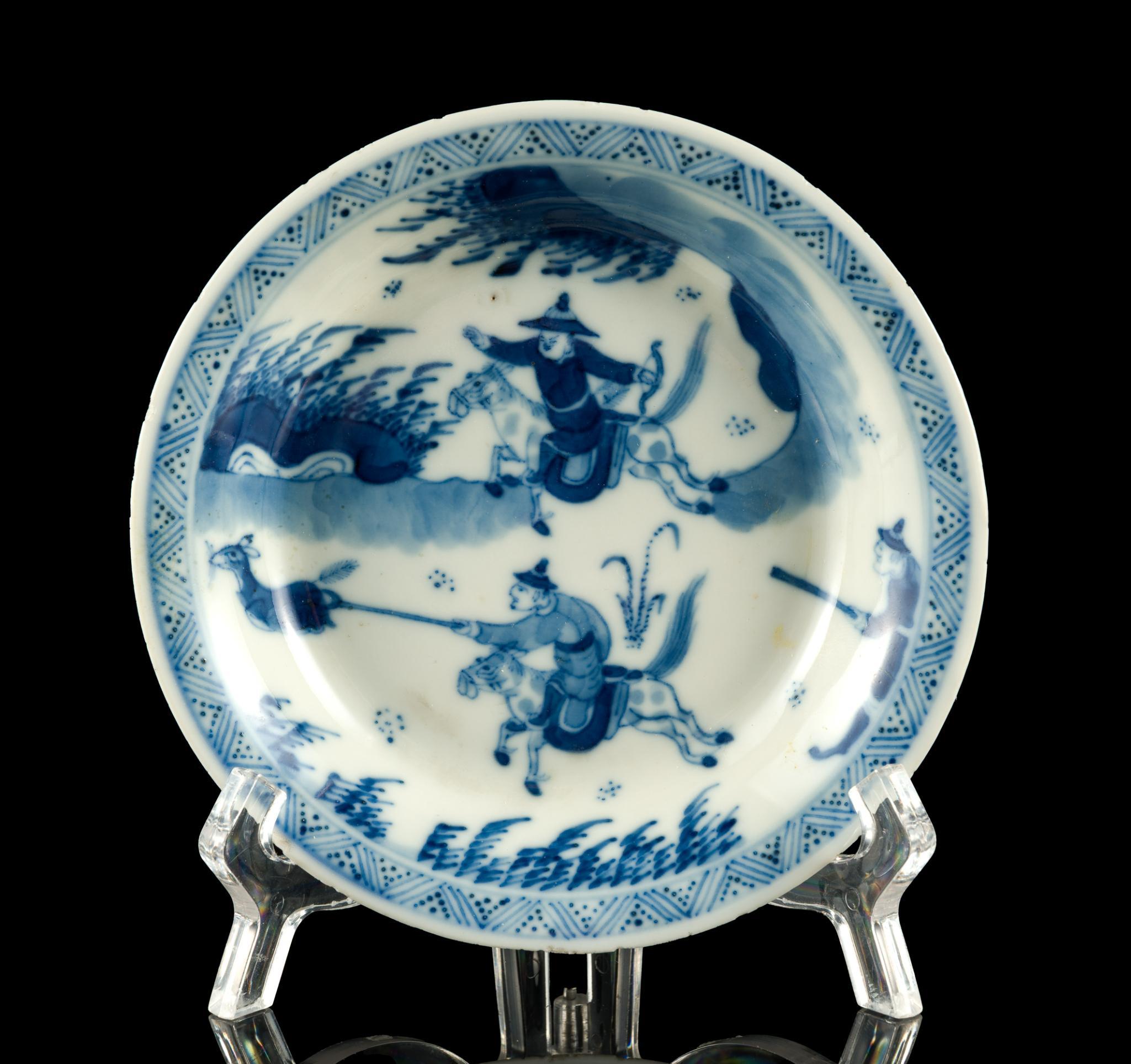 2 KangXi Chinese Blue and White Saucers
