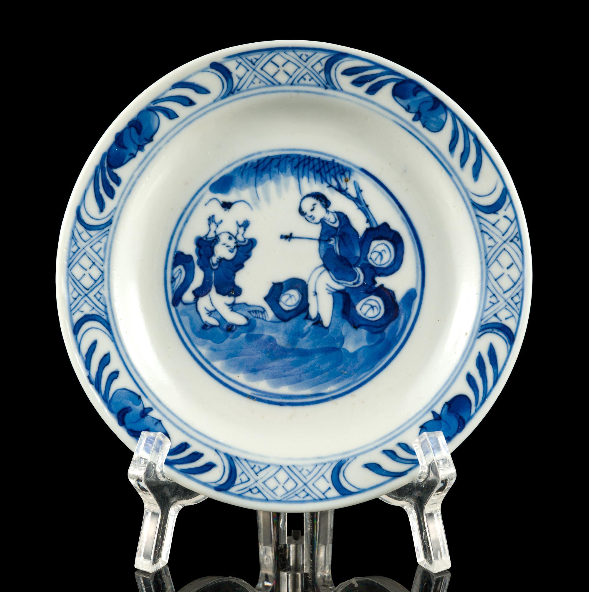 2 KangXi Chinese Blue and White Saucers