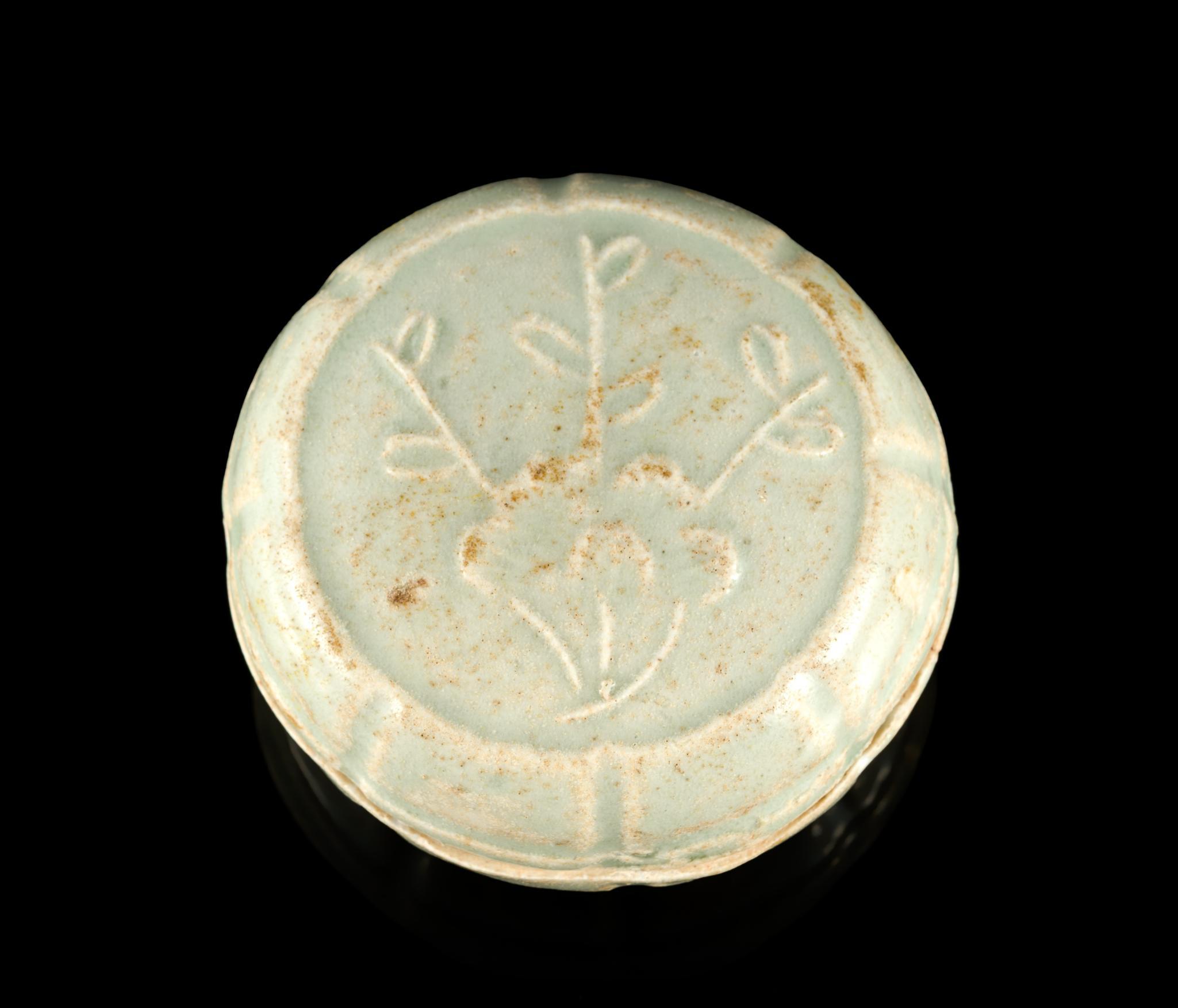 Two Qingbai Molded Circular Lidded Boxes