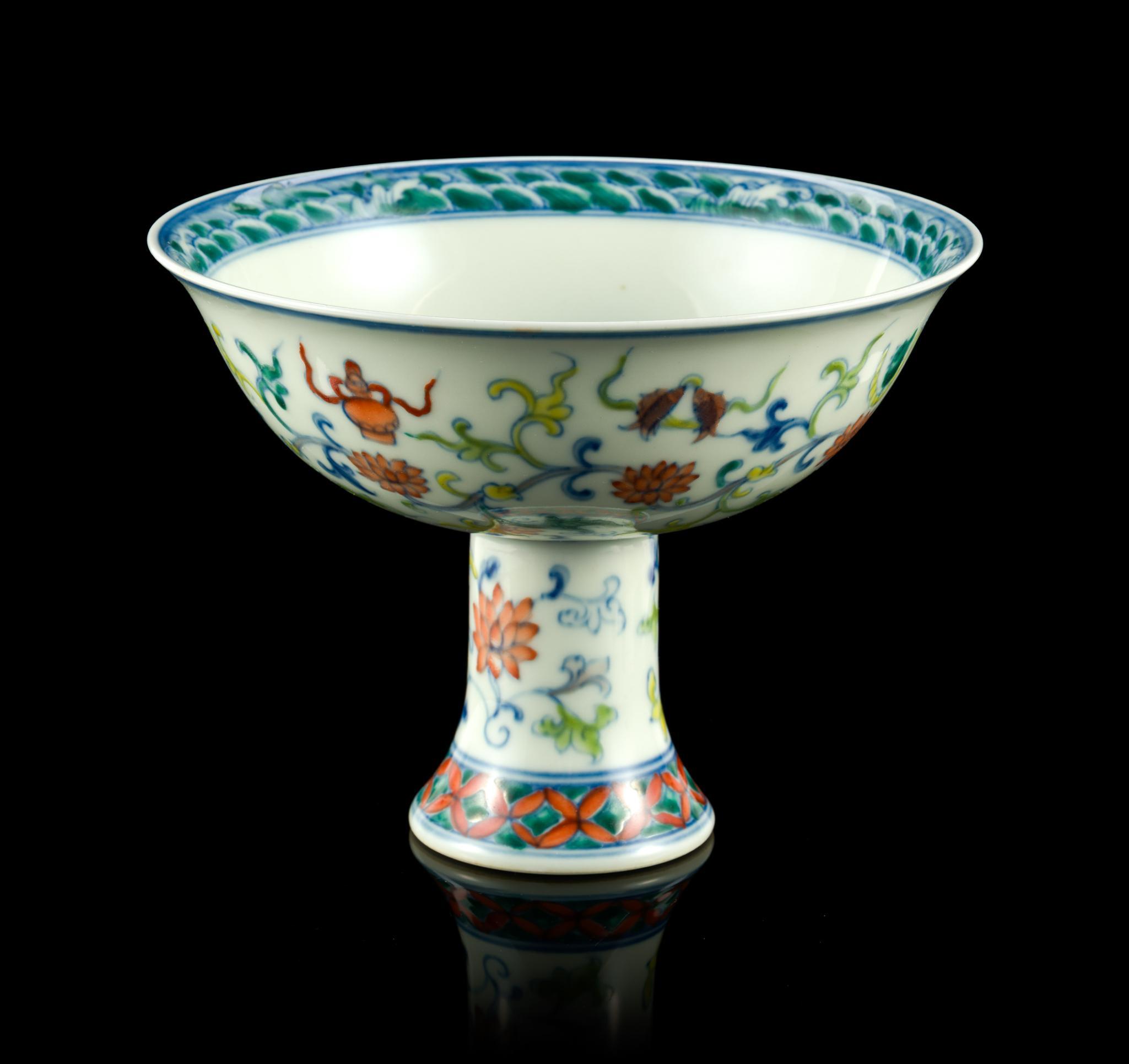 Chinese Doucai Stem Cup