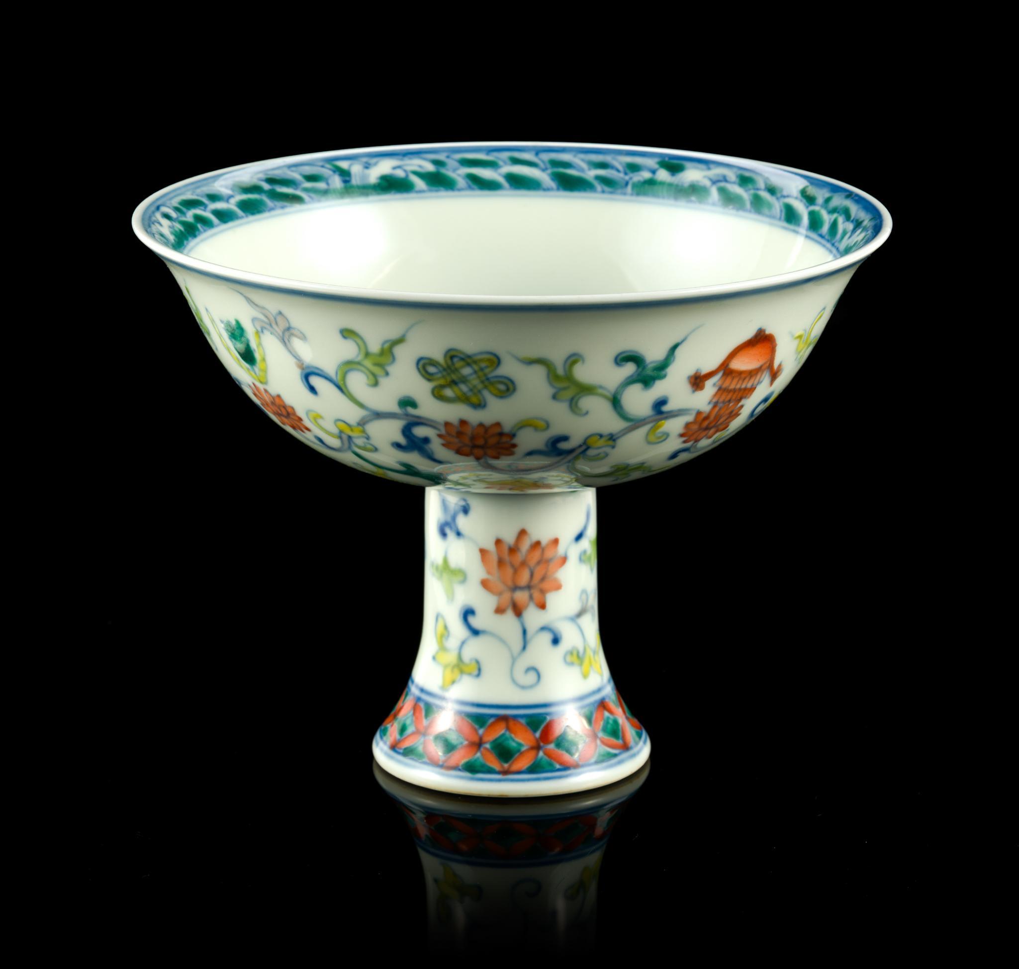 Chinese Doucai Stem Cup