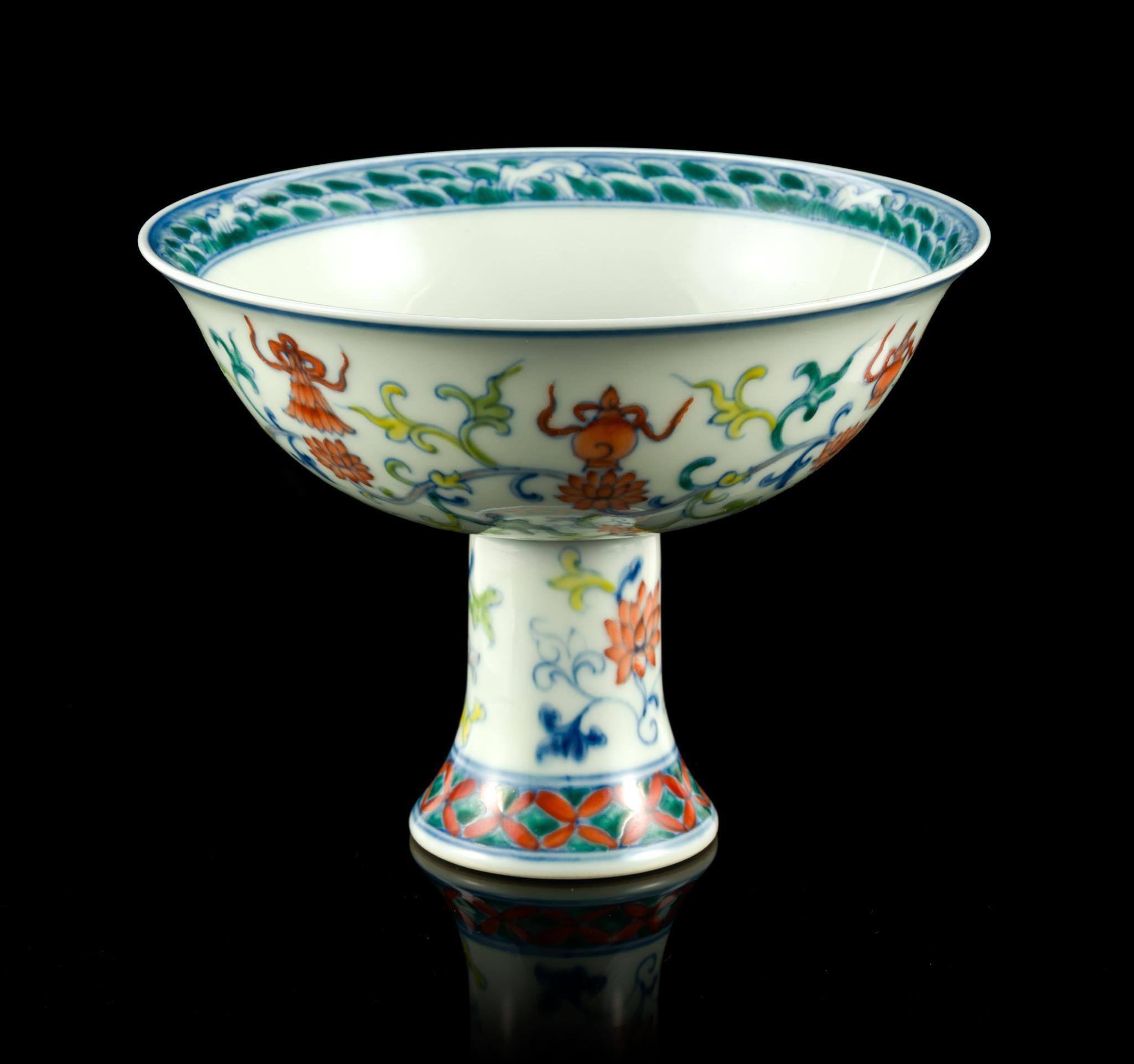 Chinese Doucai Stem Cup
