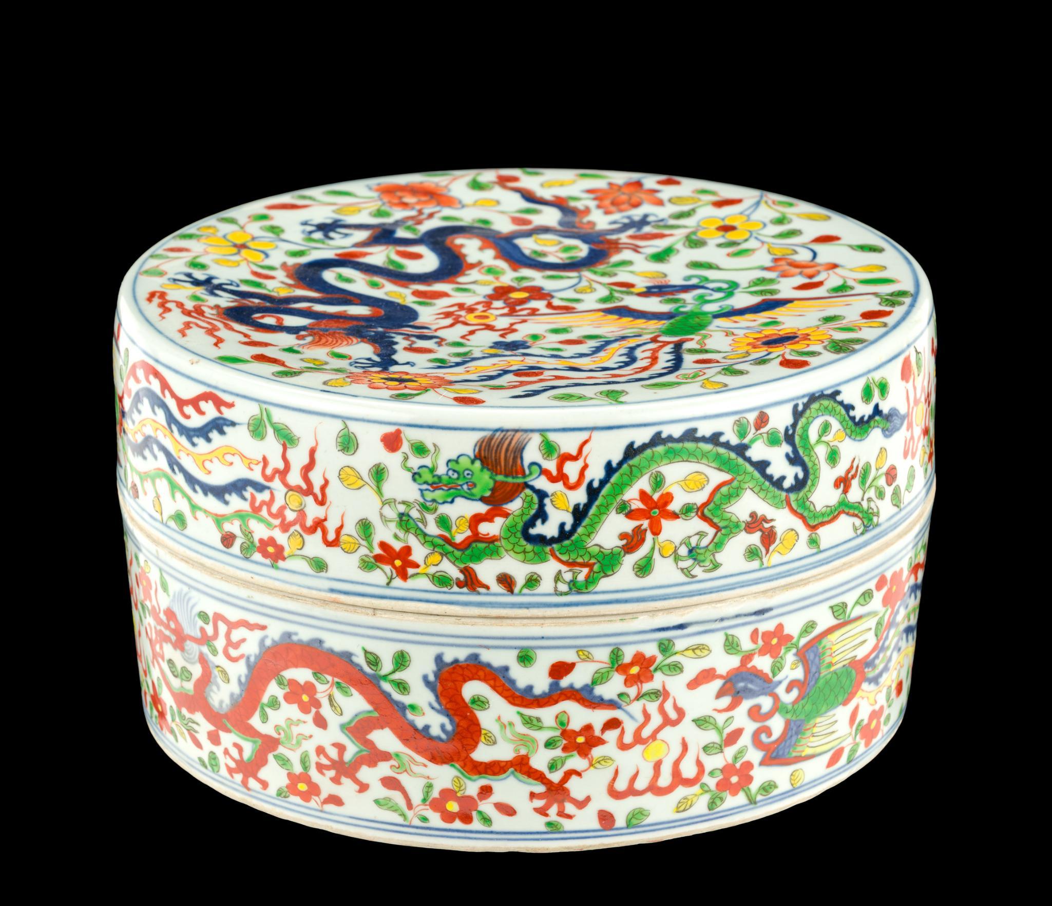 Chinese Wucai Porcelain Lidded Box