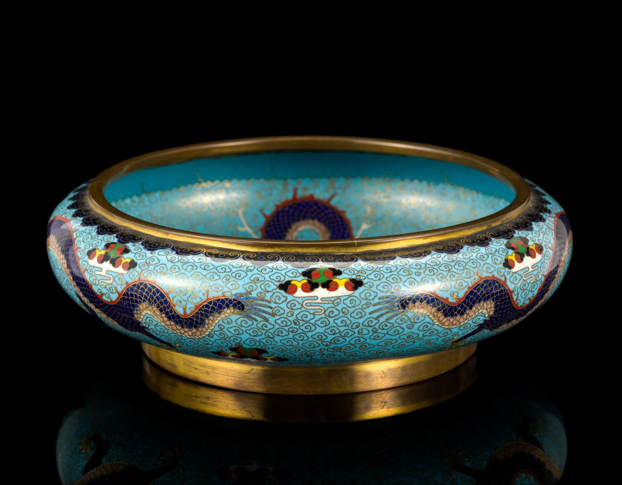2 Chinese Cloisonne Enamel on Bronze Articles