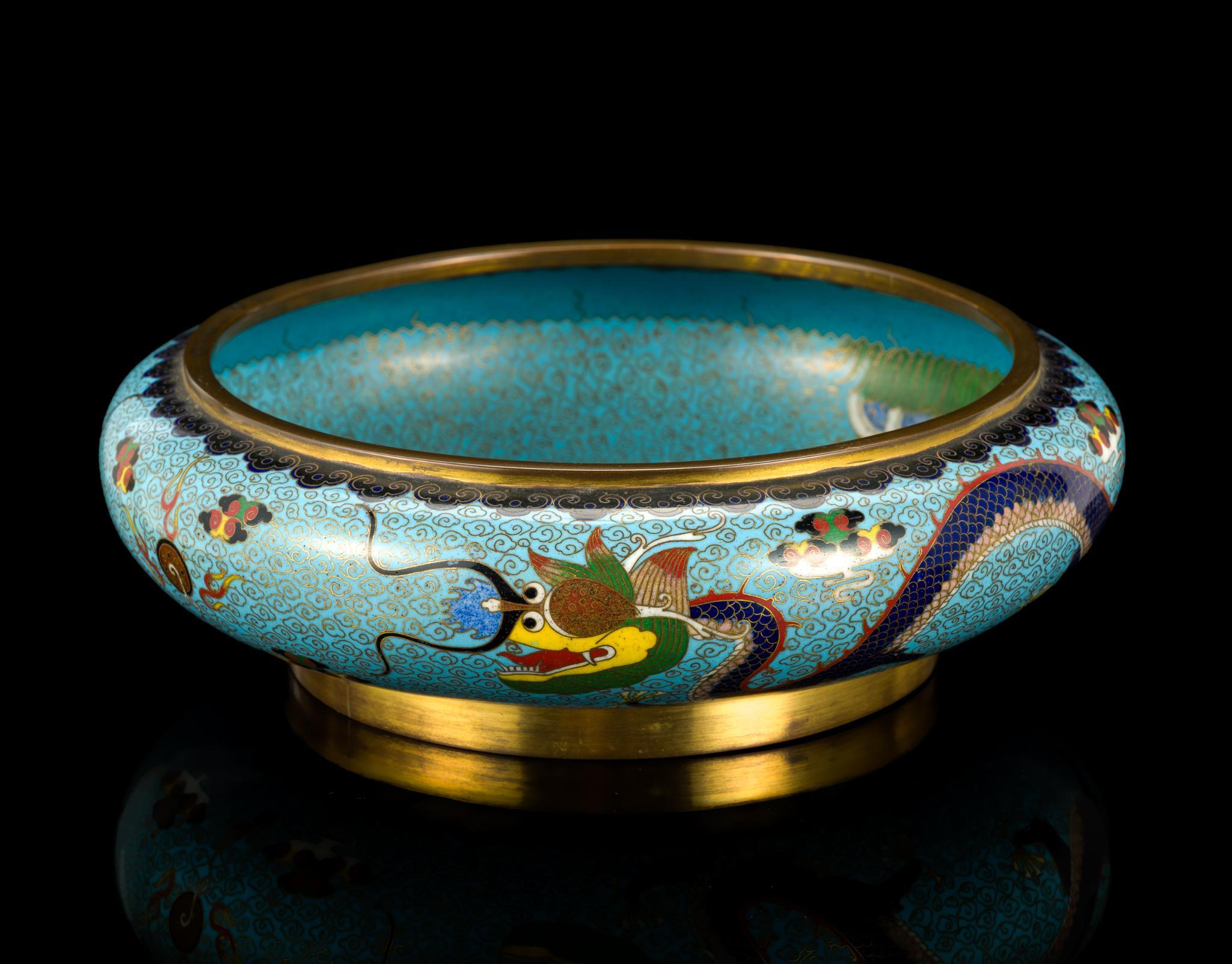 2 Chinese Cloisonne Enamel on Bronze Articles