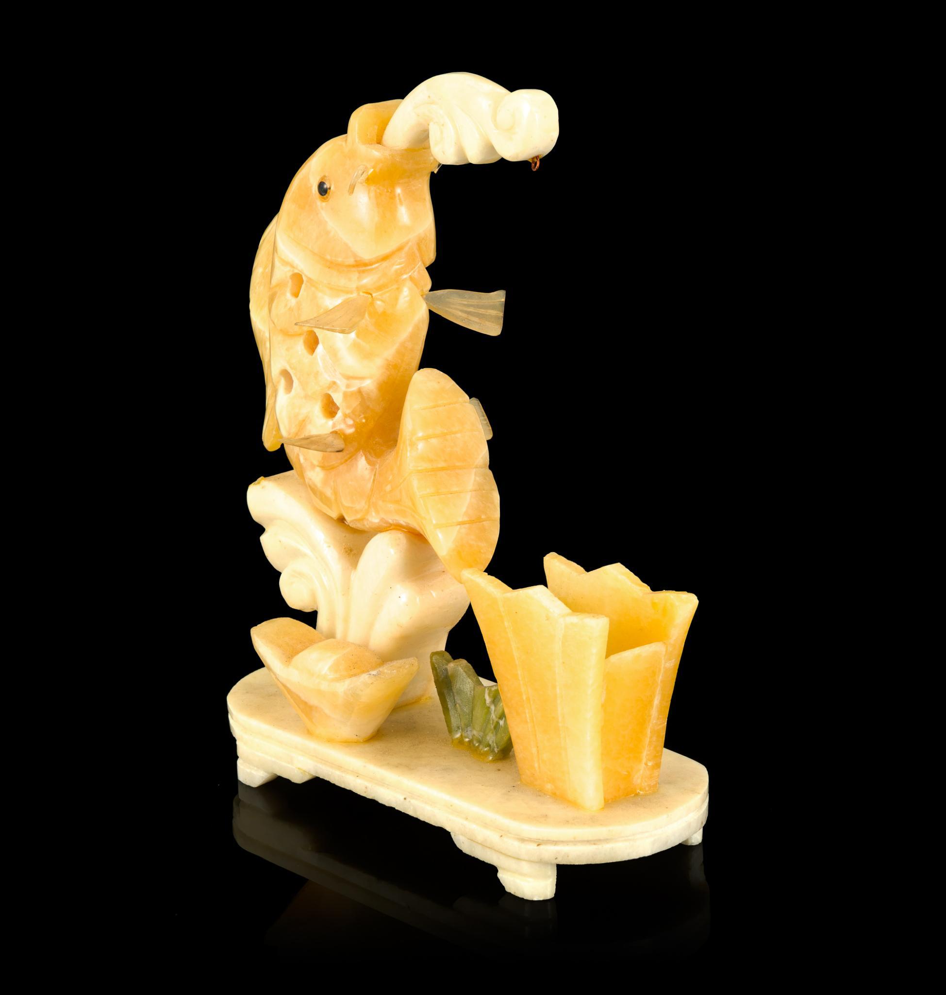 3 Chinese Carved Soapstone Desk Objects