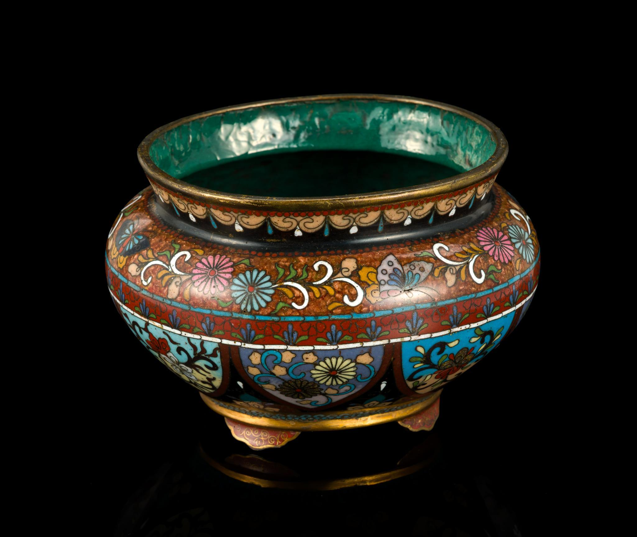 Japanese Cloisonne Tripod Censer