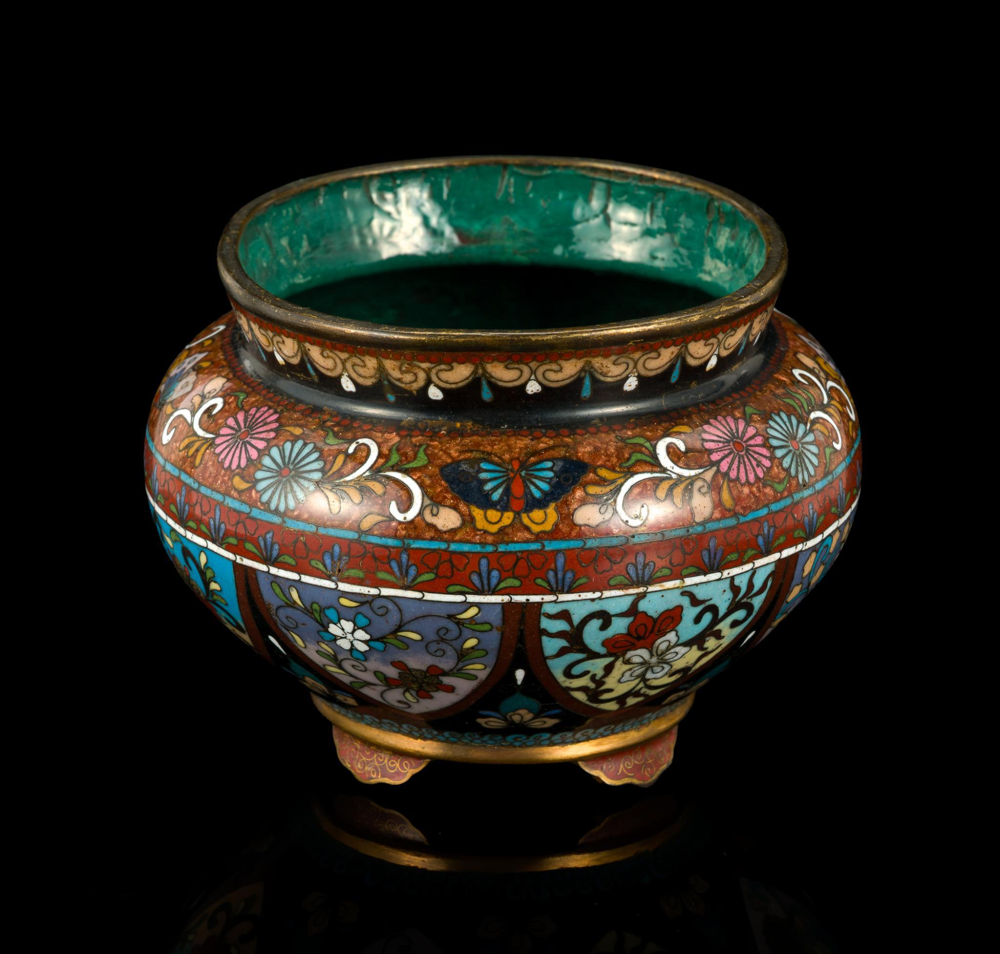 Japanese Cloisonne Tripod Censer