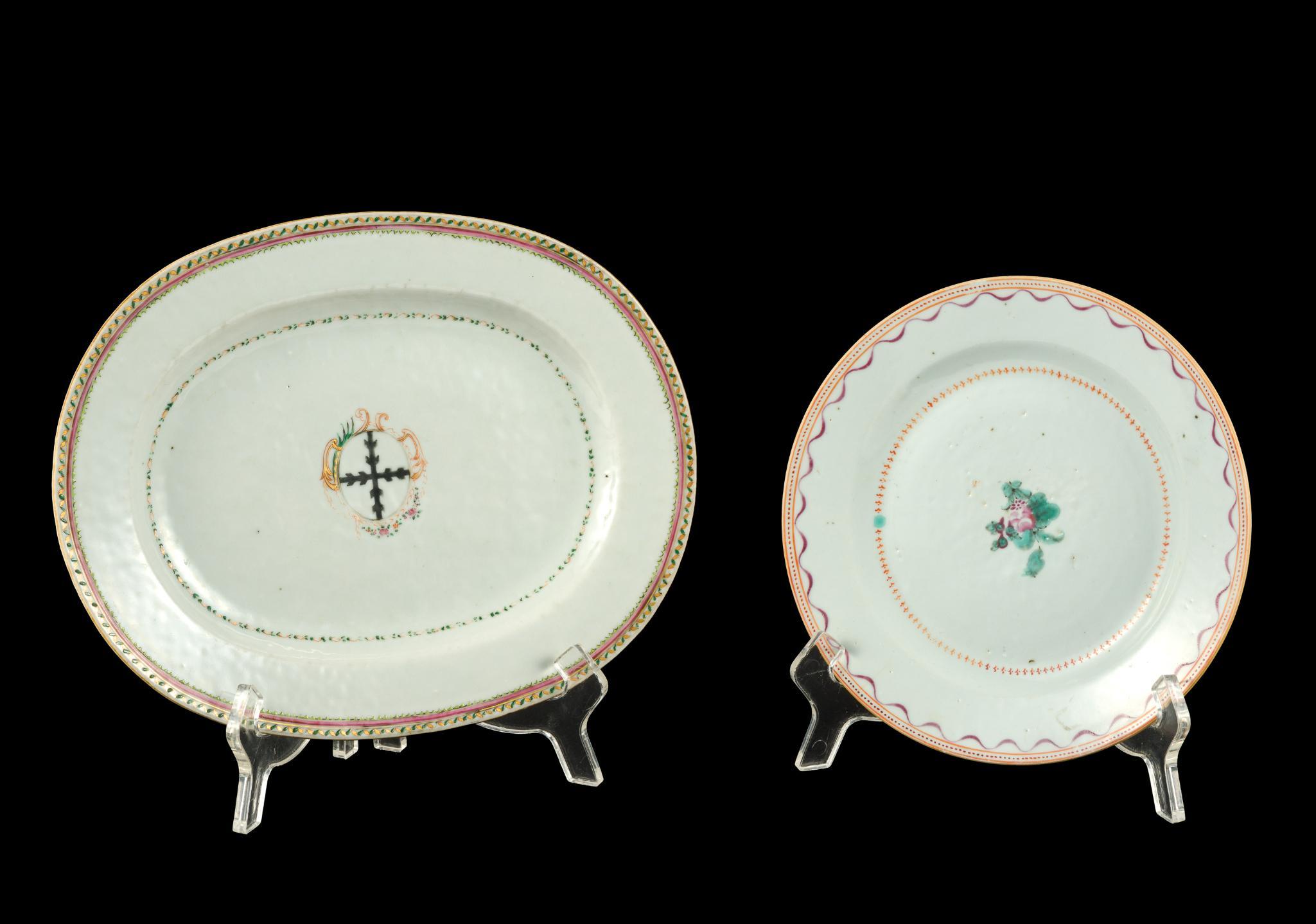 2 Chinese Export Porcelain Plates